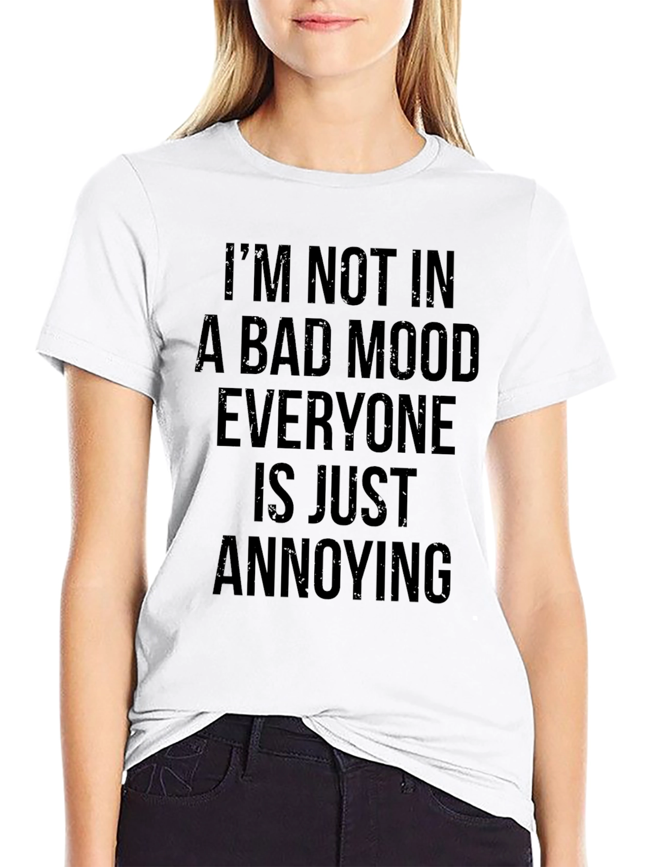 Annoyed Saying Graphic Tee - Black Cotton T-Shirt