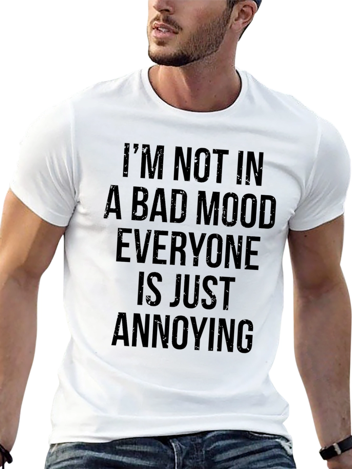 Annoyed Saying Graphic Tee - Black Cotton T-Shirt