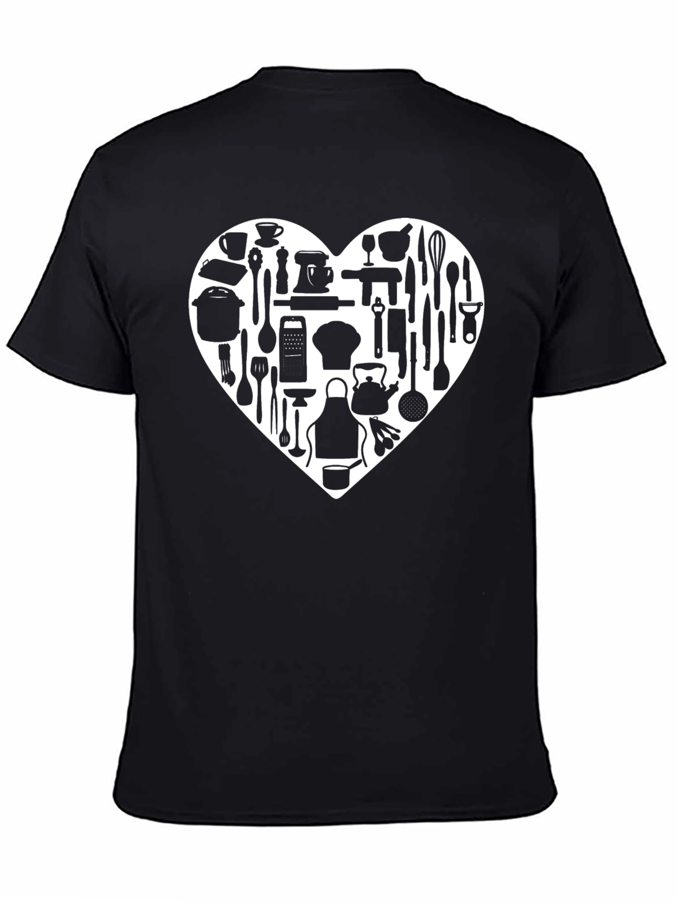 Chefs Heart T-Shirt - Culinary Kitchen Utensil Graphic Tee