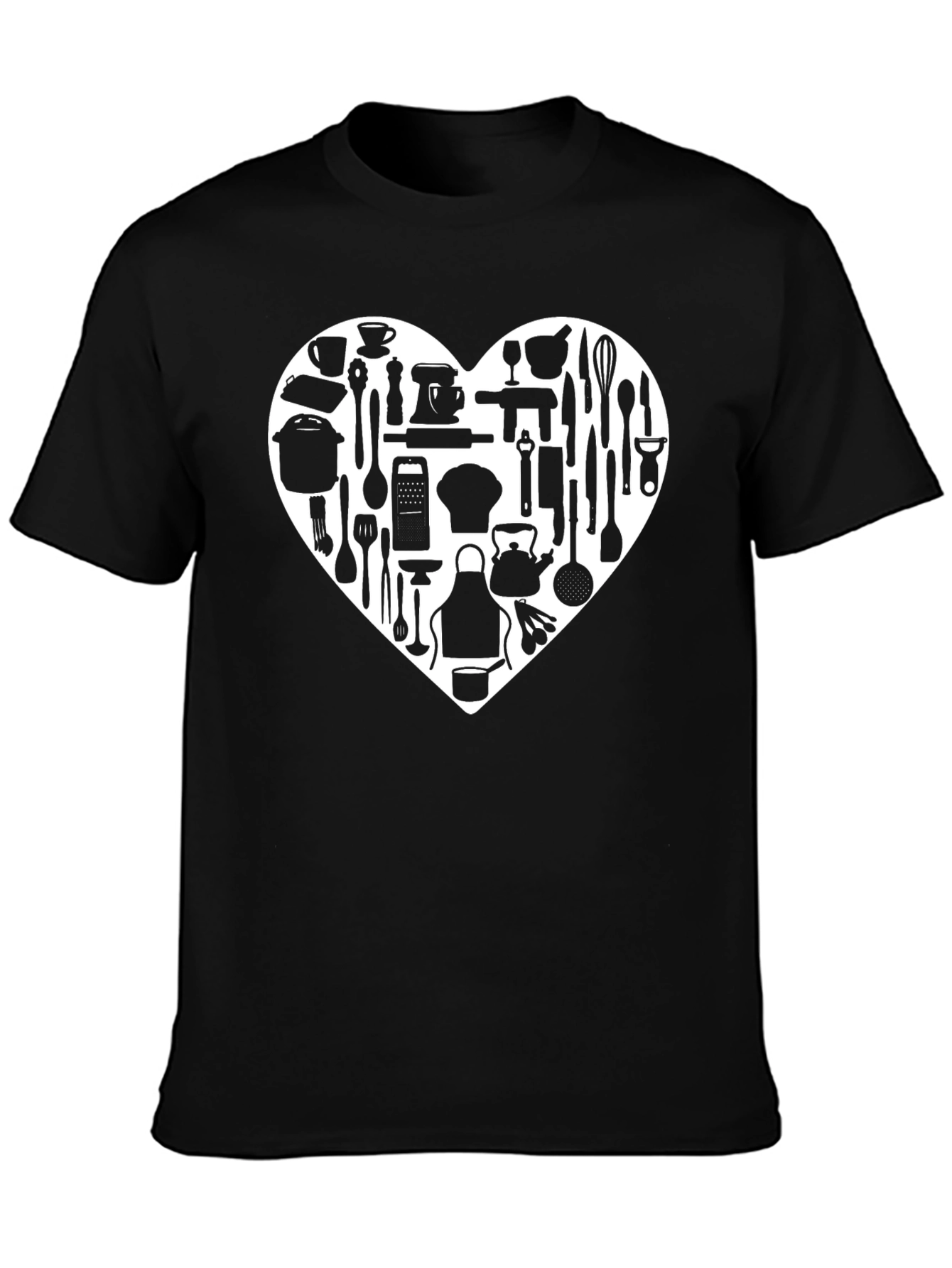 Chefs Heart T-Shirt - Culinary Kitchen Utensil Graphic Tee
