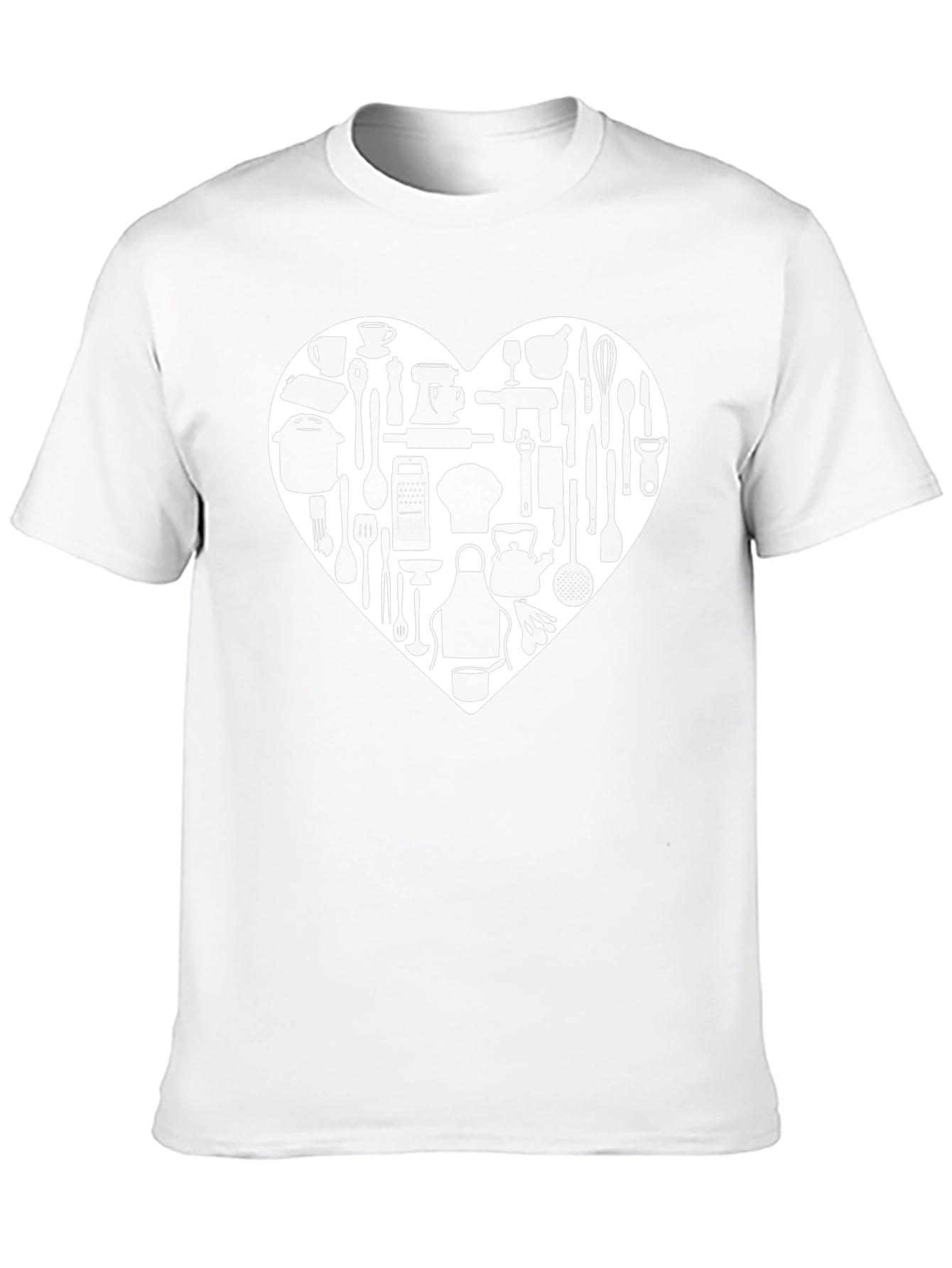 Chefs Heart T-Shirt - Culinary Kitchen Utensil Graphic Tee