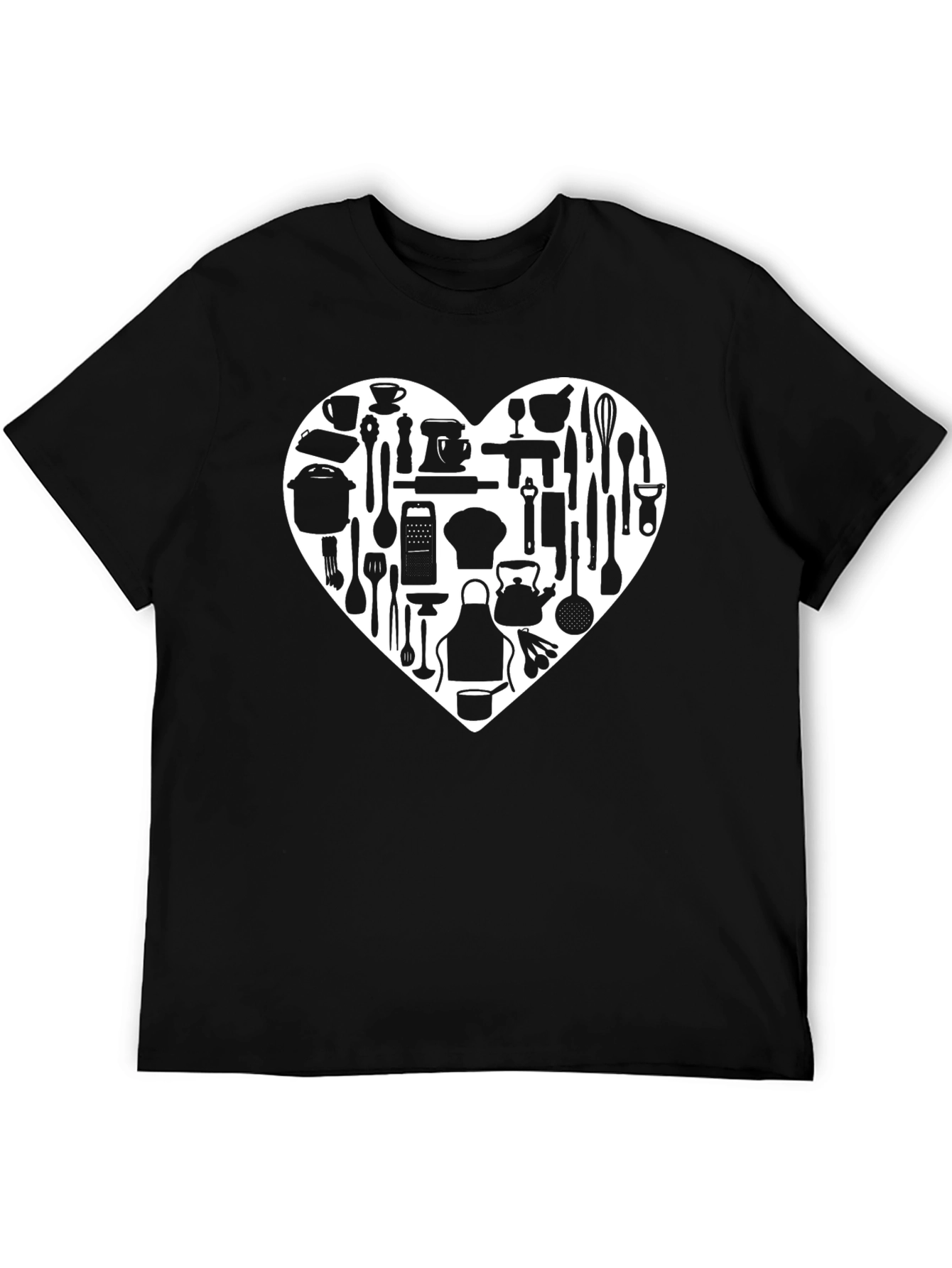 Chefs Heart T-Shirt - Culinary Kitchen Utensil Graphic Tee