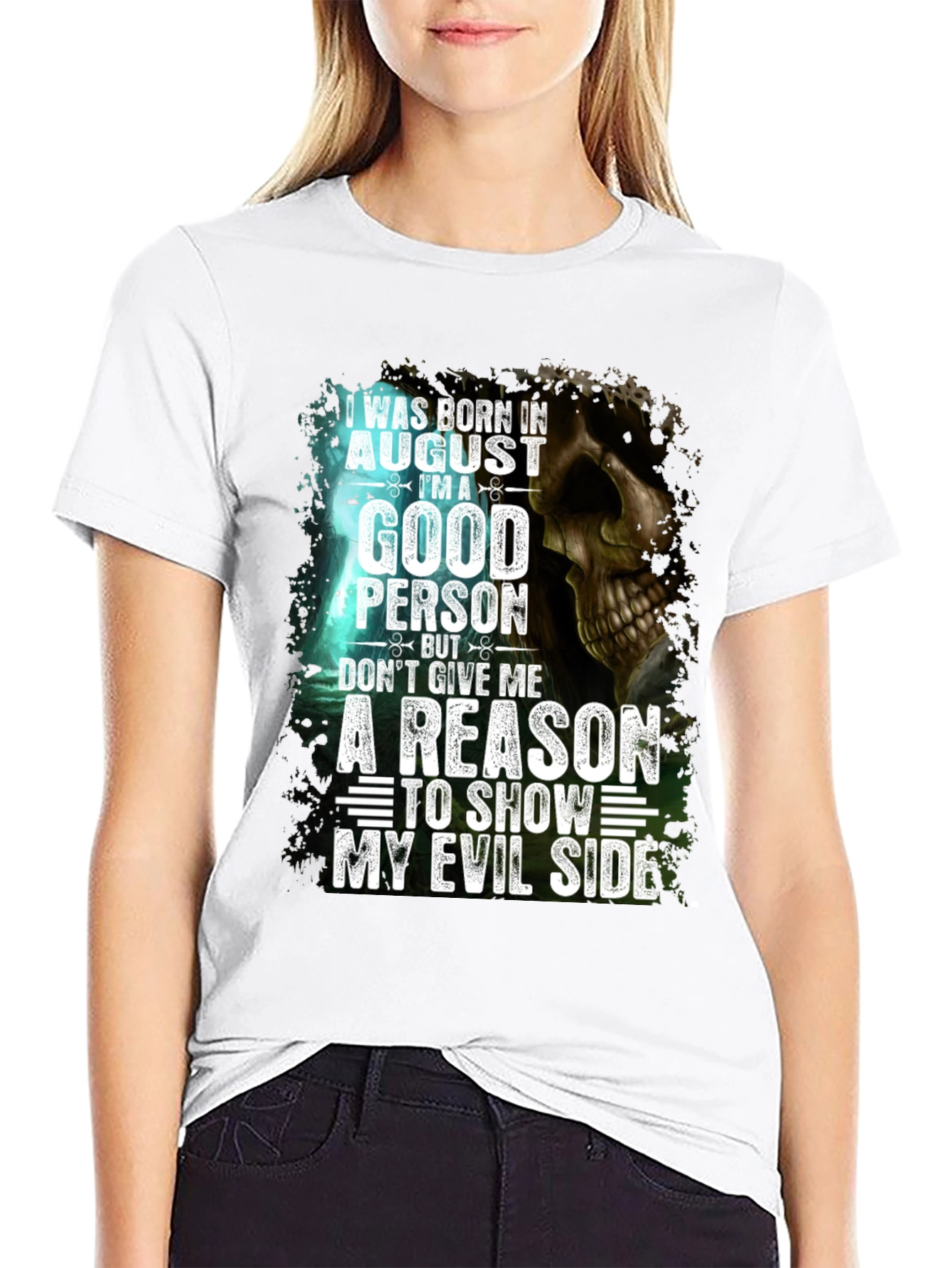 August Born Good Person Evil Side Graphic Tee