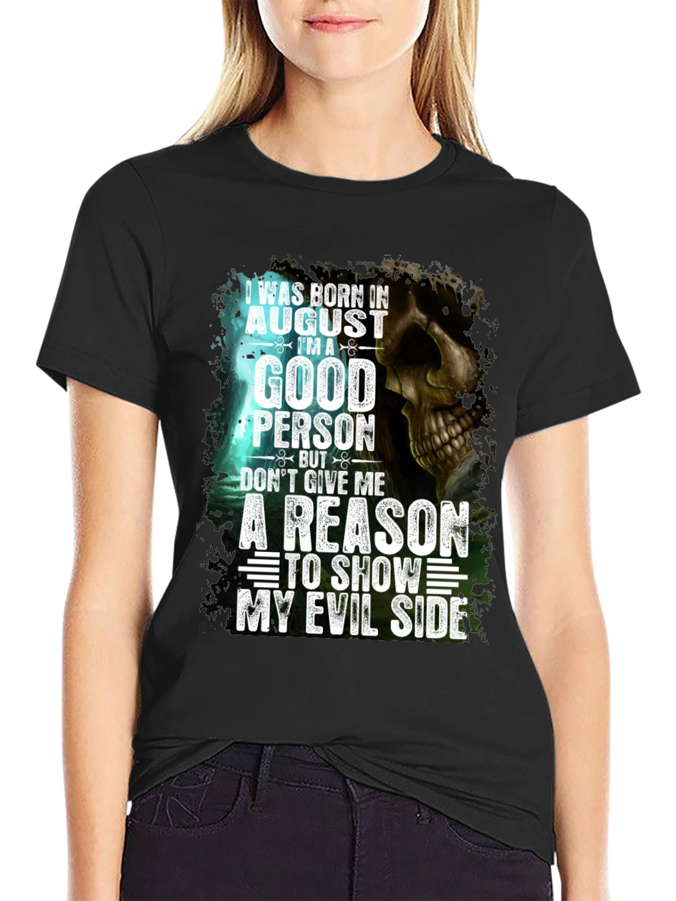 August Born Good Person Evil Side Graphic Tee