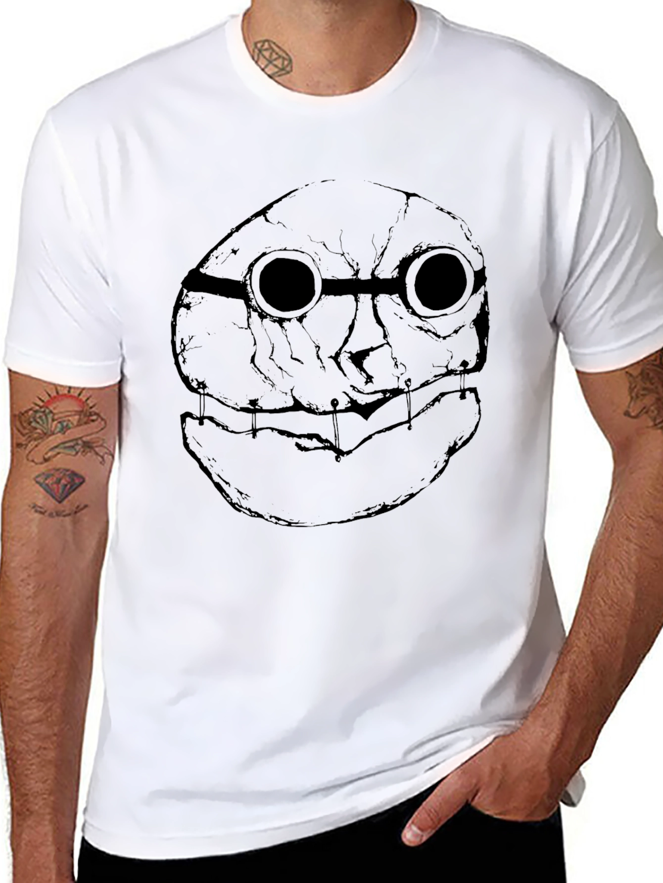 Dark Steampunk Mask Graphic Tee - Mens Black T-Shirt