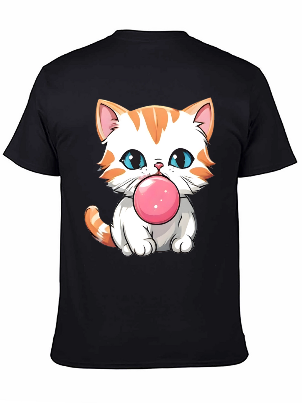 Cute Cat Bubble Gum Graphic T-Shirt