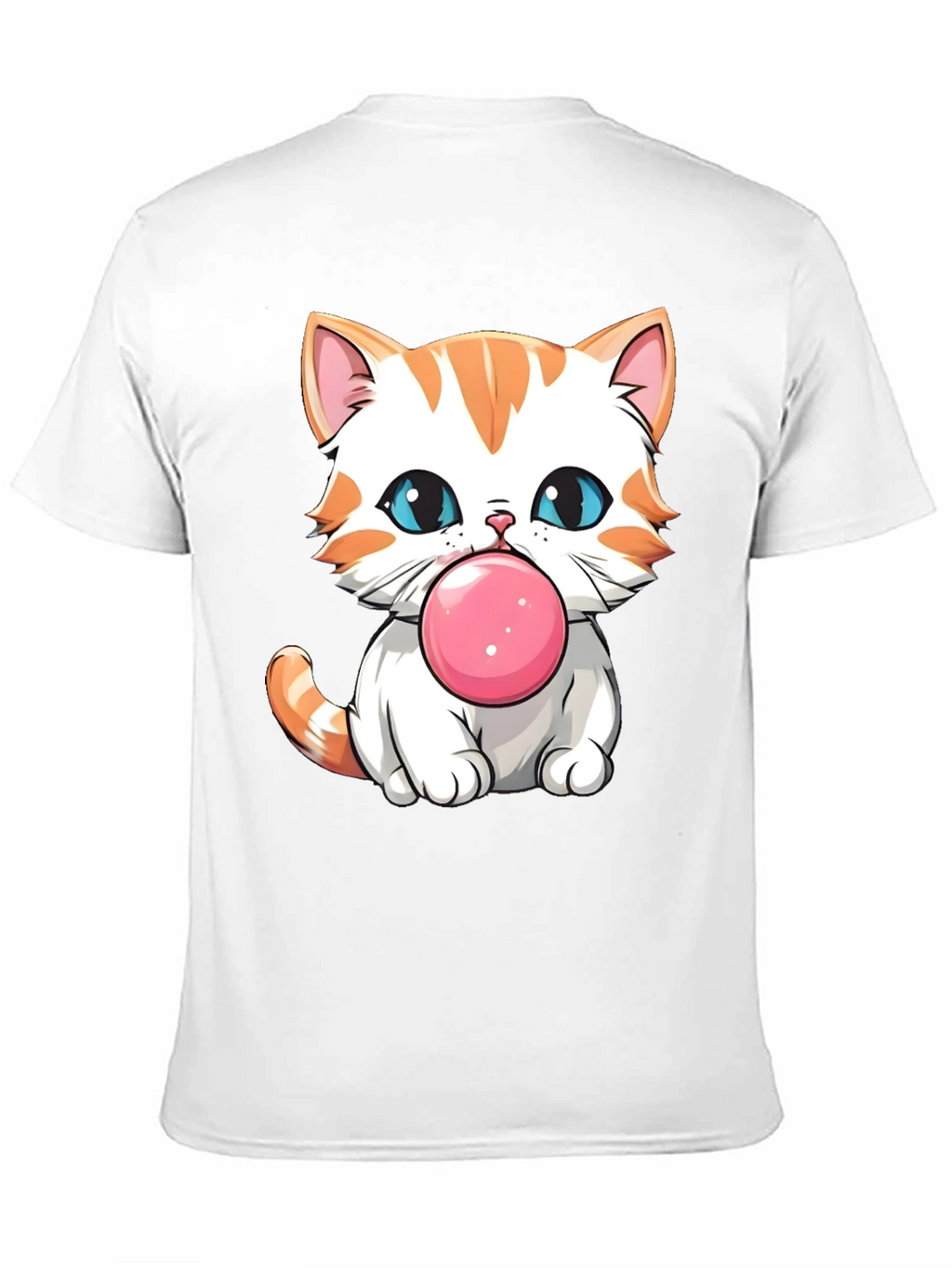 Cute Cat Bubble Gum Graphic T-Shirt