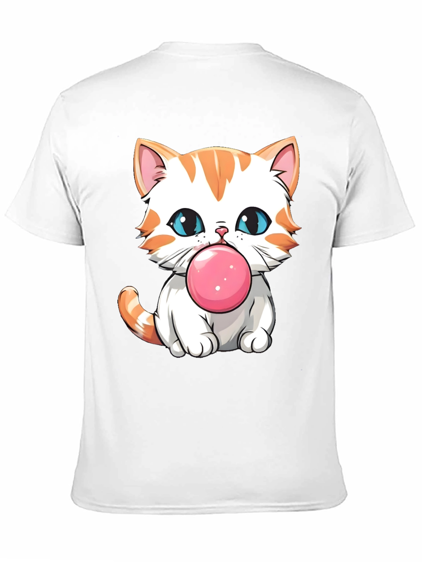 Cute Cat Bubble Gum Graphic T-Shirt