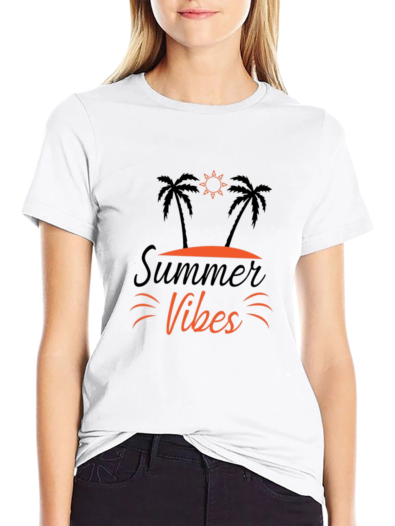 Summer Vibes Graphic Tee - Black