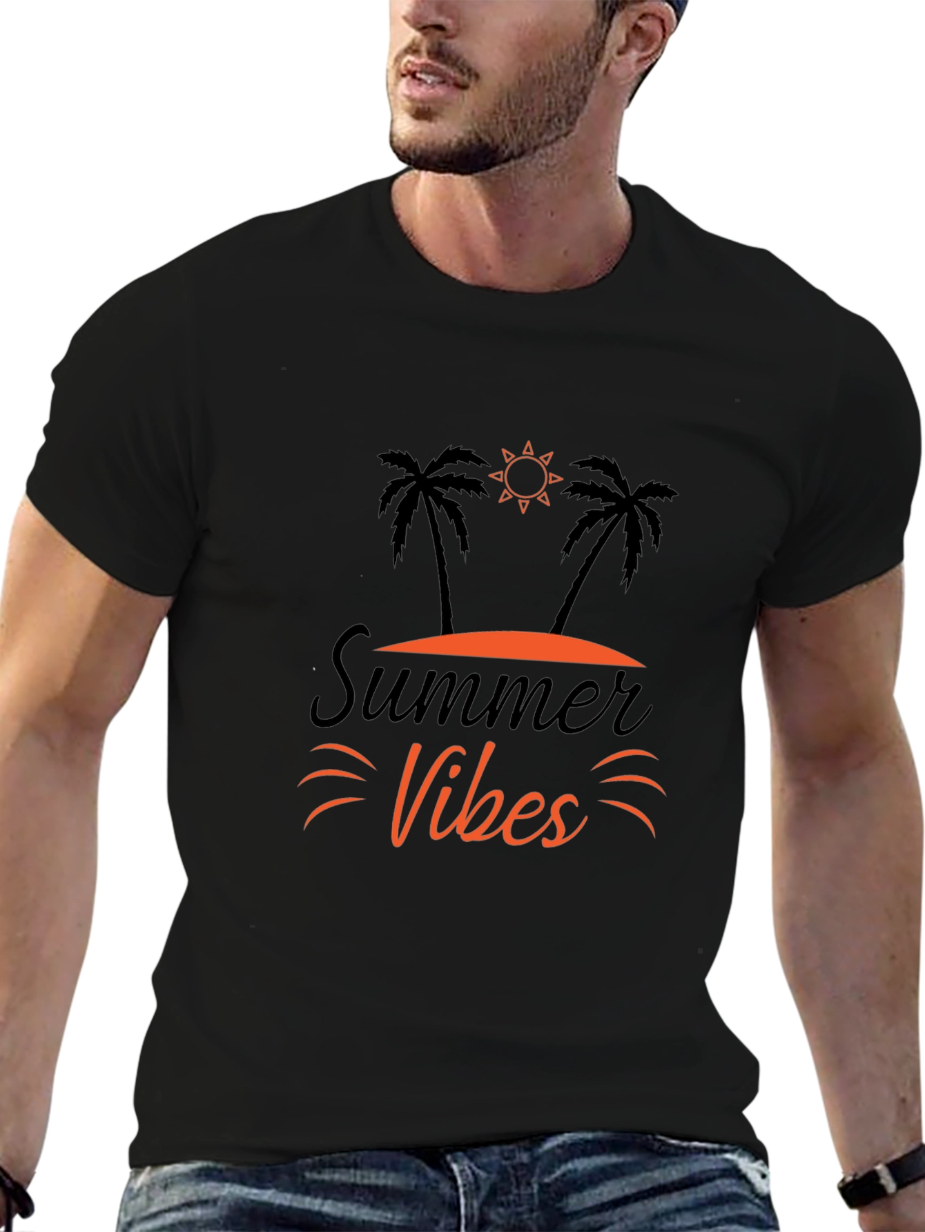 Summer Vibes Graphic Tee - Black