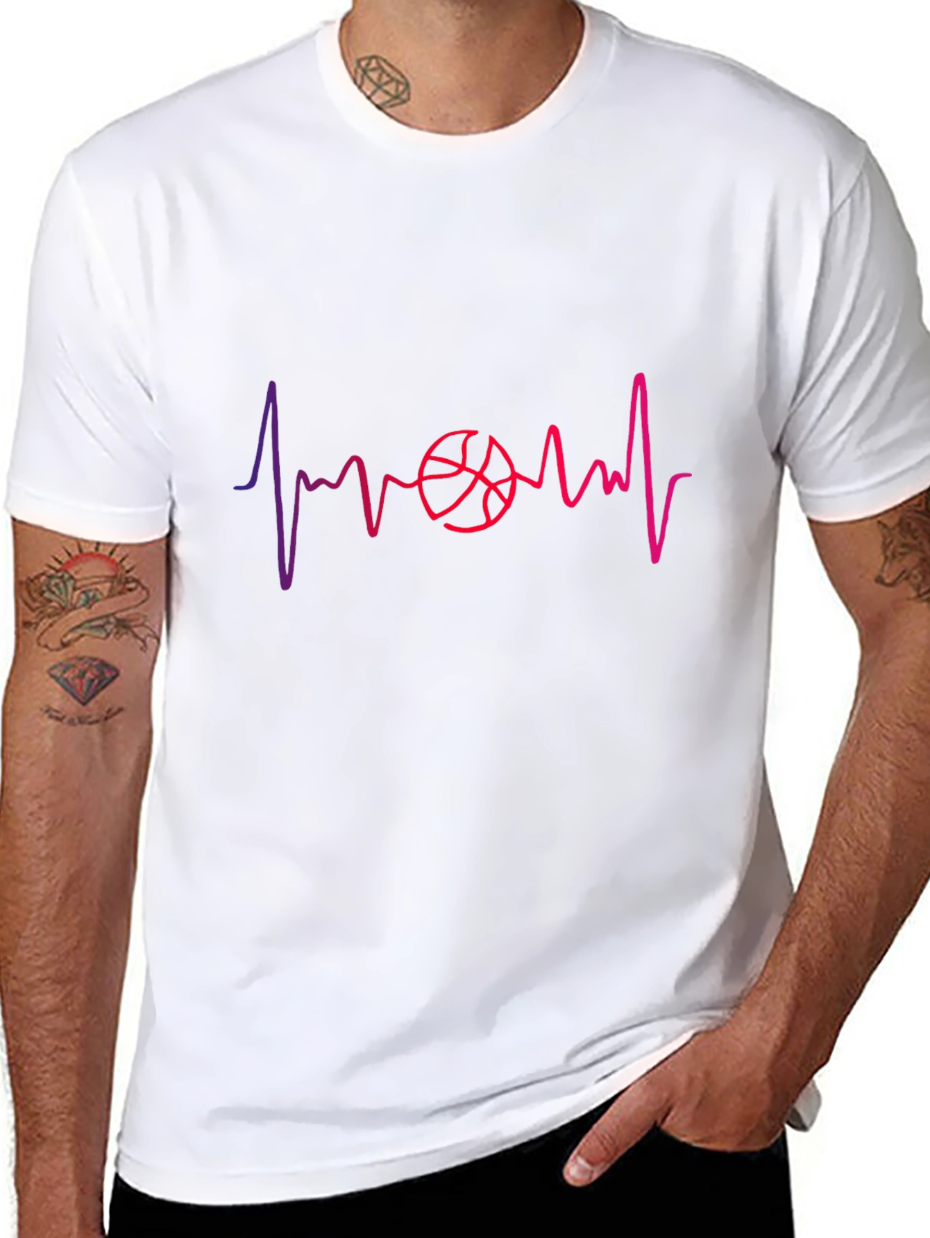 Basketball Heartbeat Graphic Tee - Stylish & Unique!
