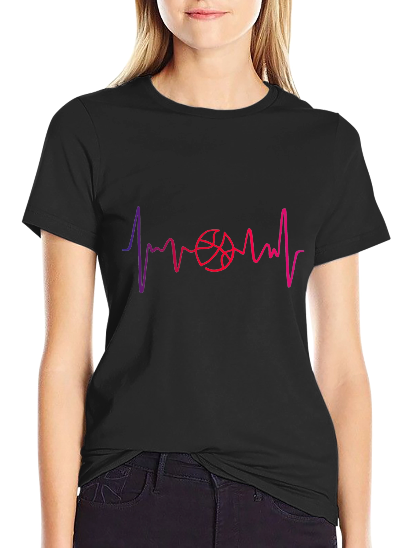 Basketball Heartbeat Graphic Tee - Stylish & Unique!