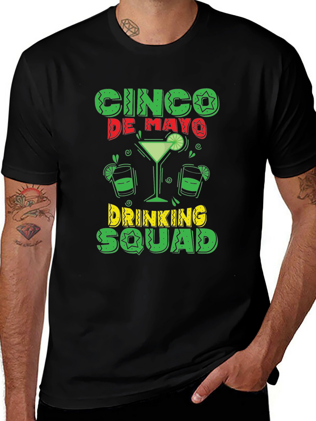 Cinco De Mayo Drinking Squad Black T-Shirt