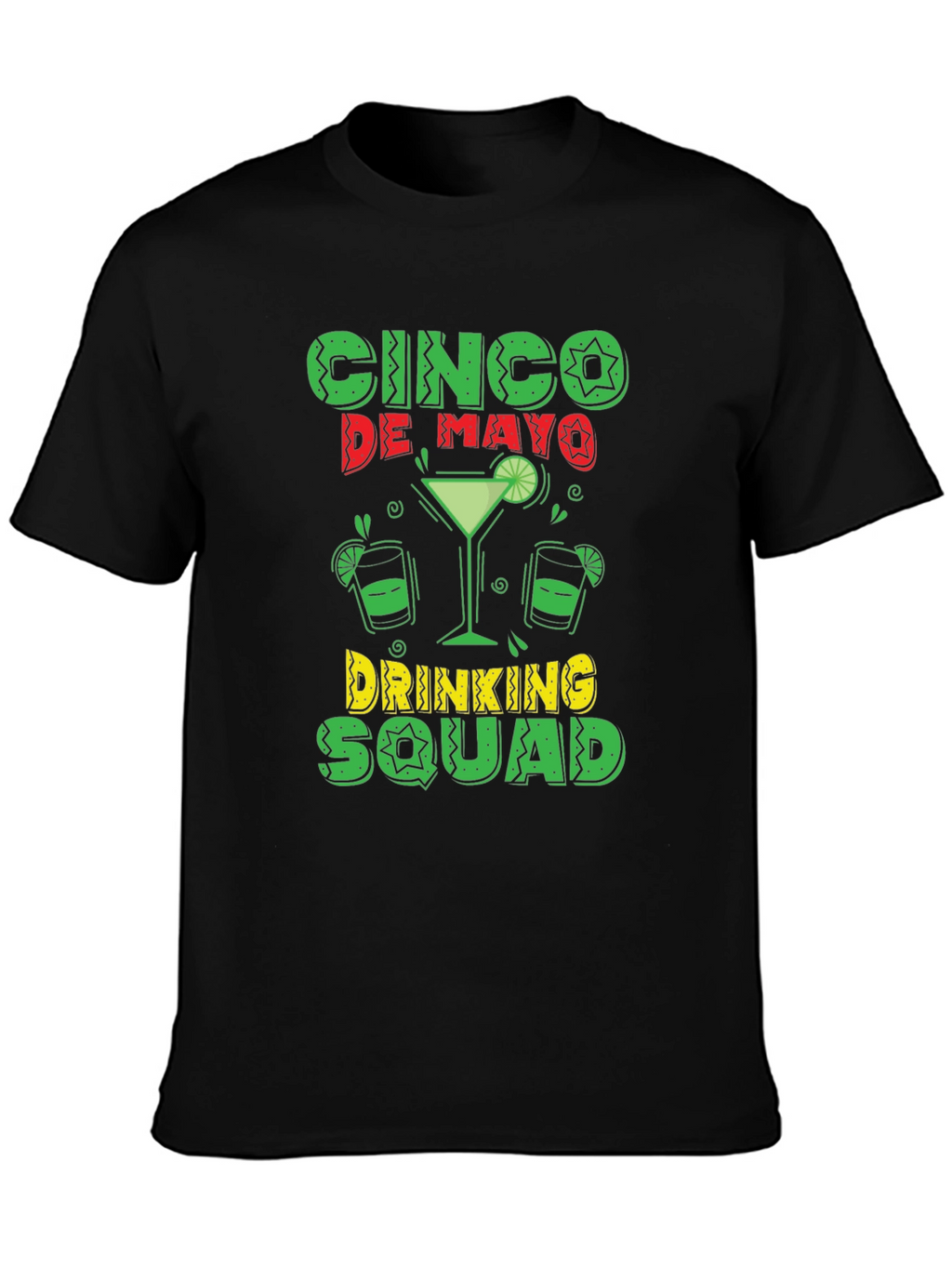 Cinco De Mayo Drinking Squad Black T-Shirt