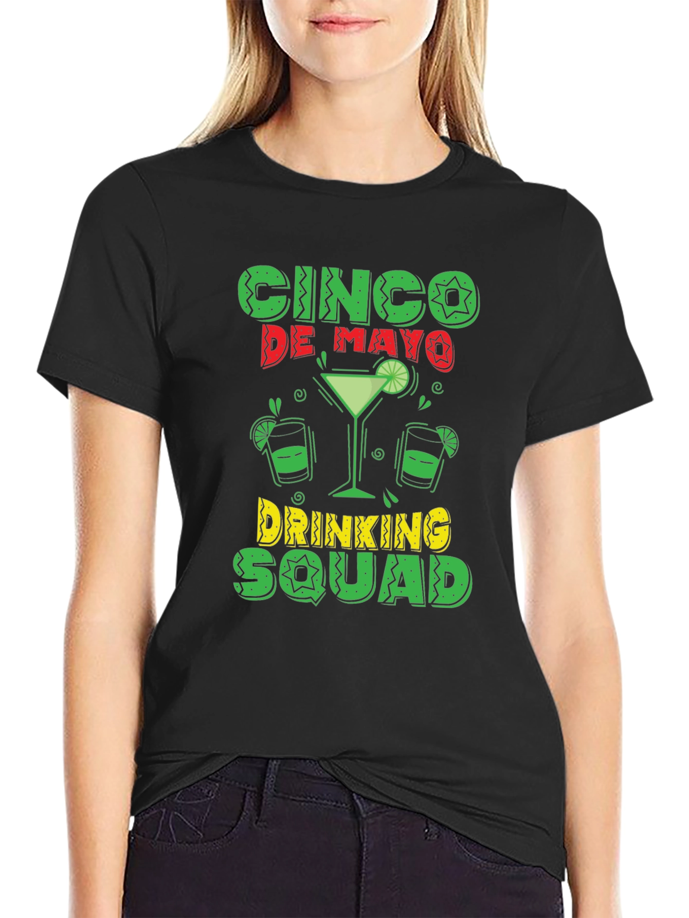 Cinco De Mayo Drinking Squad Black T-Shirt