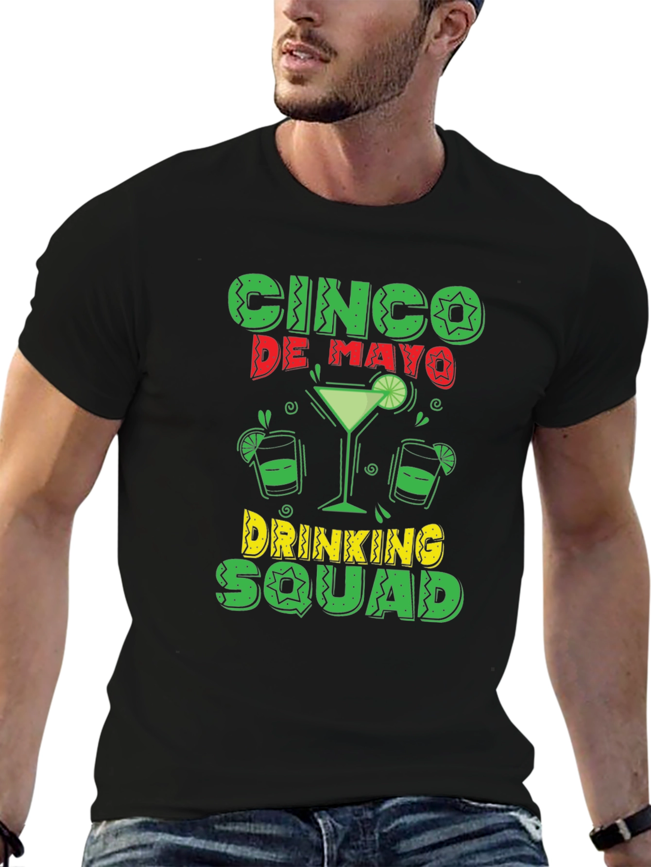 Cinco De Mayo Drinking Squad Black T-Shirt