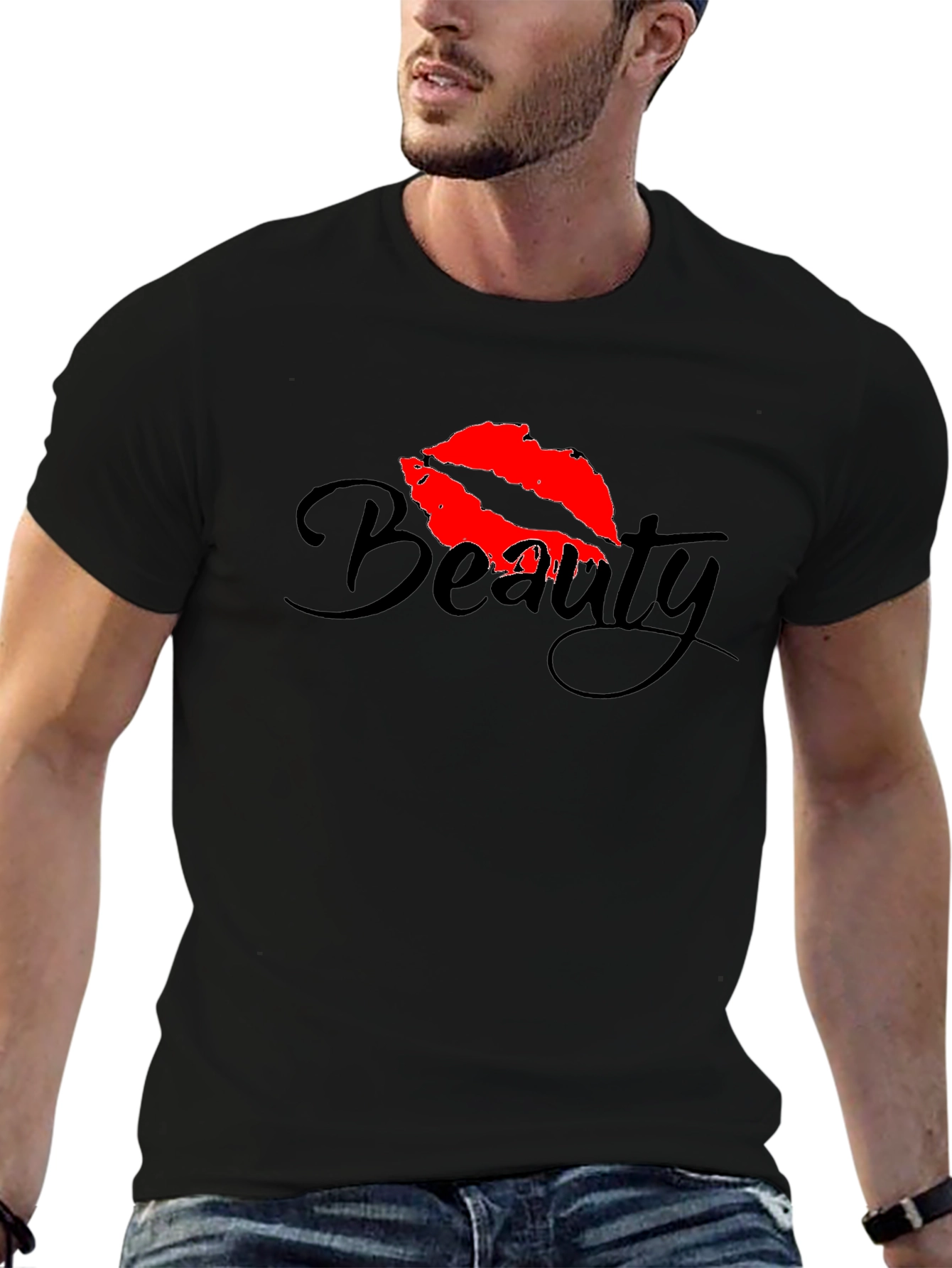 Beauty Lips Graphic Black T-Shirt