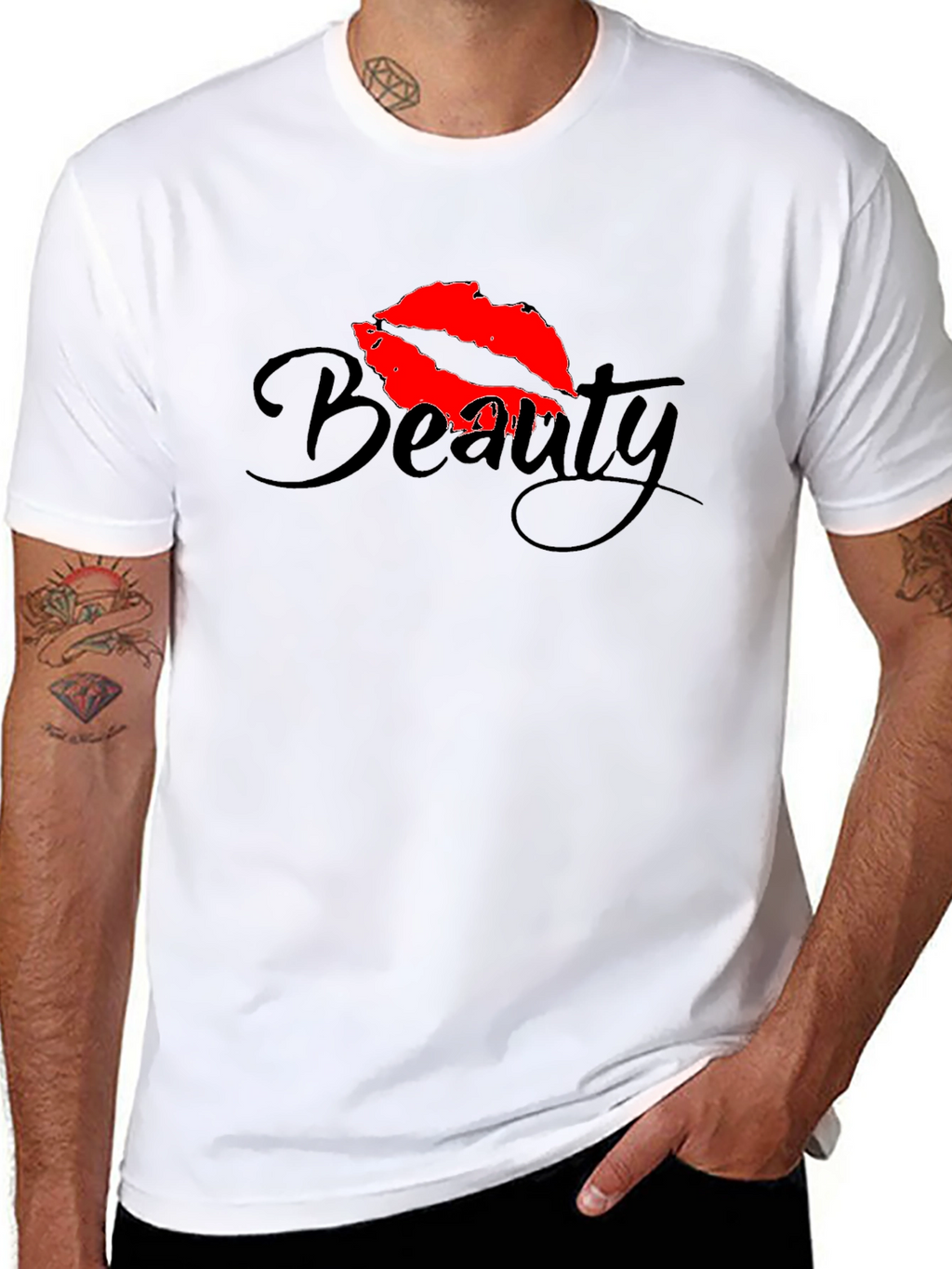 Beauty Lips Graphic Black T-Shirt