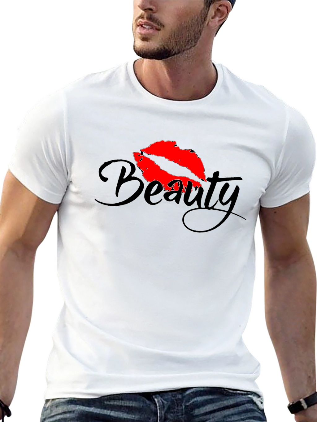 Beauty Lips Graphic Black T-Shirt