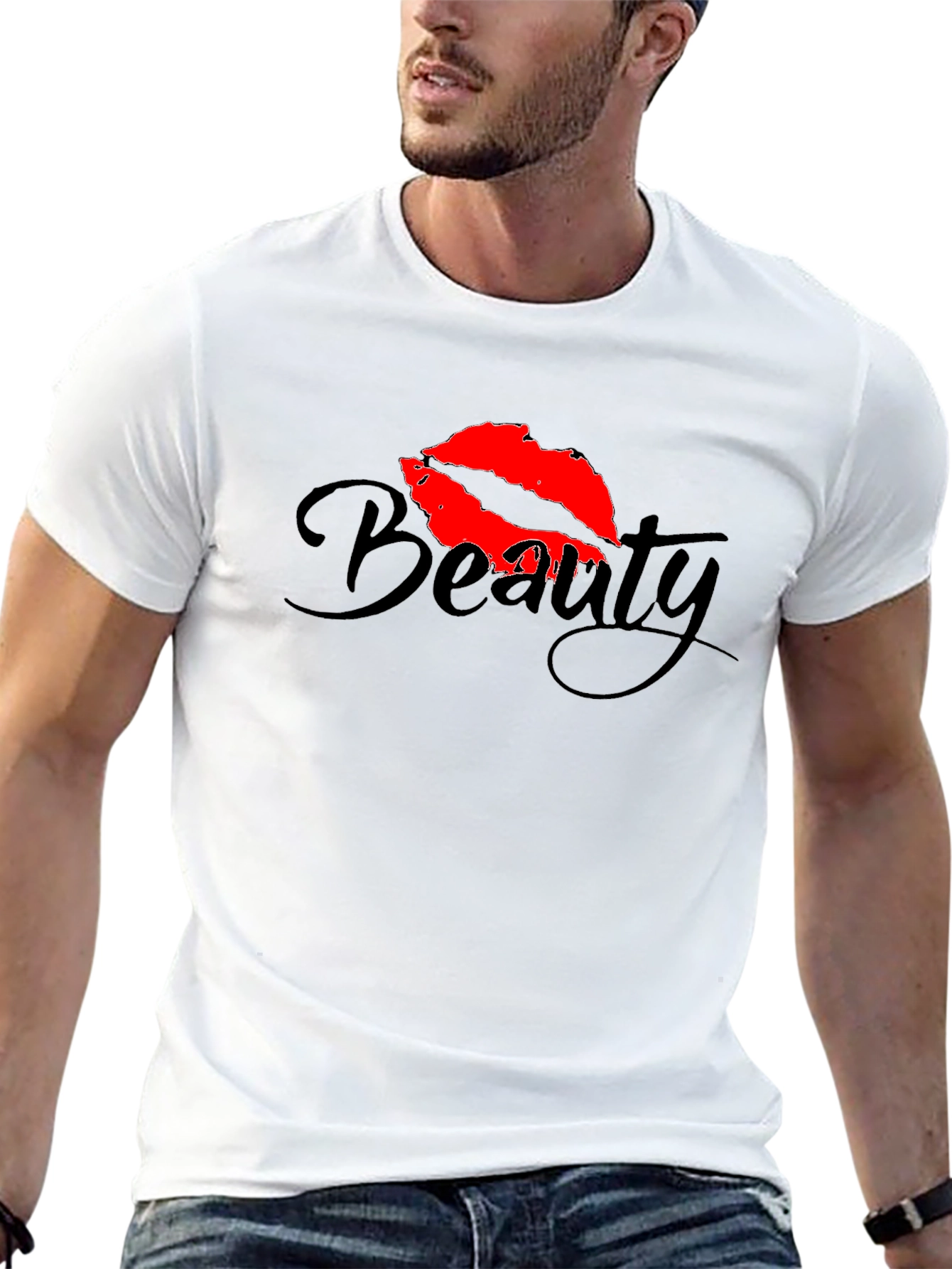 Beauty Lips Graphic Black T-Shirt