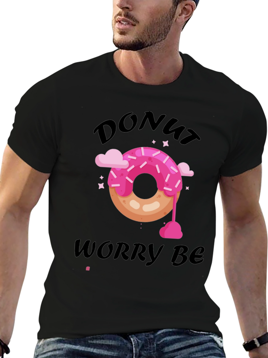 Donut Worry Be Happy Graphic T-Shirt