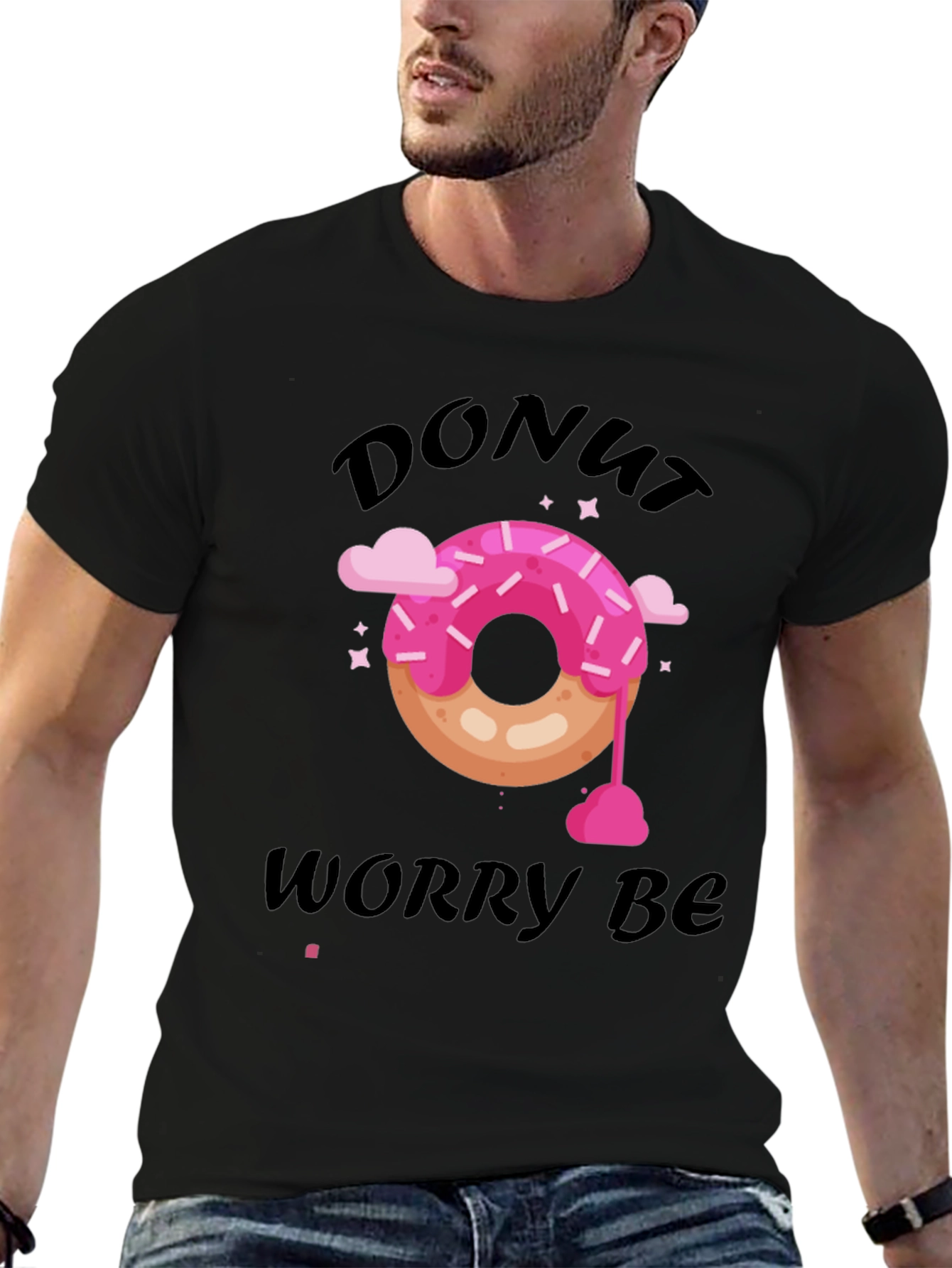 Donut Worry Be Happy Graphic T-Shirt