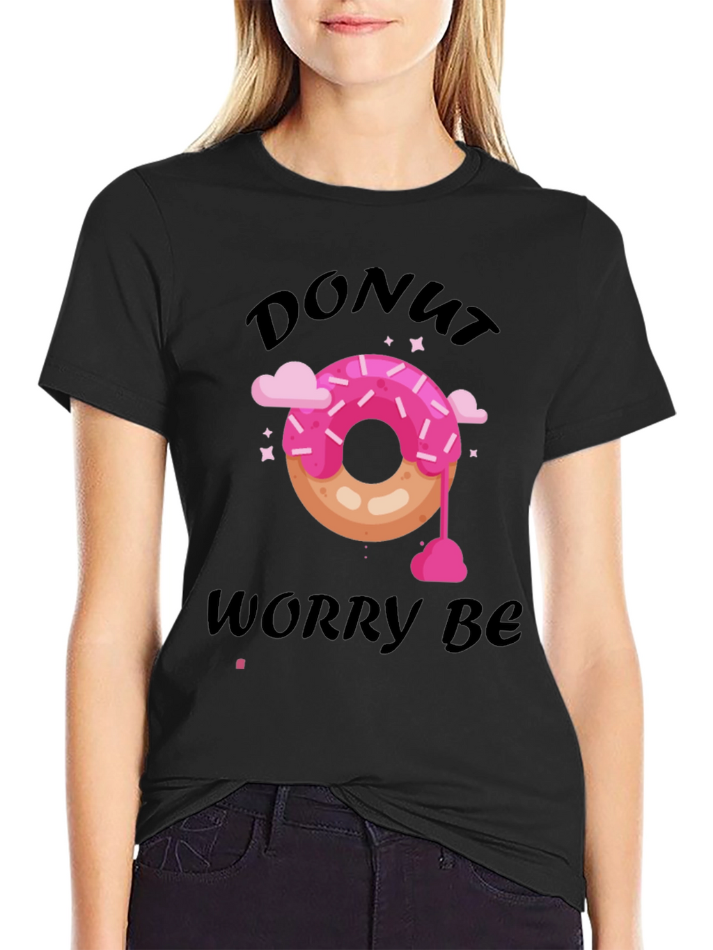 Donut Worry Be Happy Graphic T-Shirt