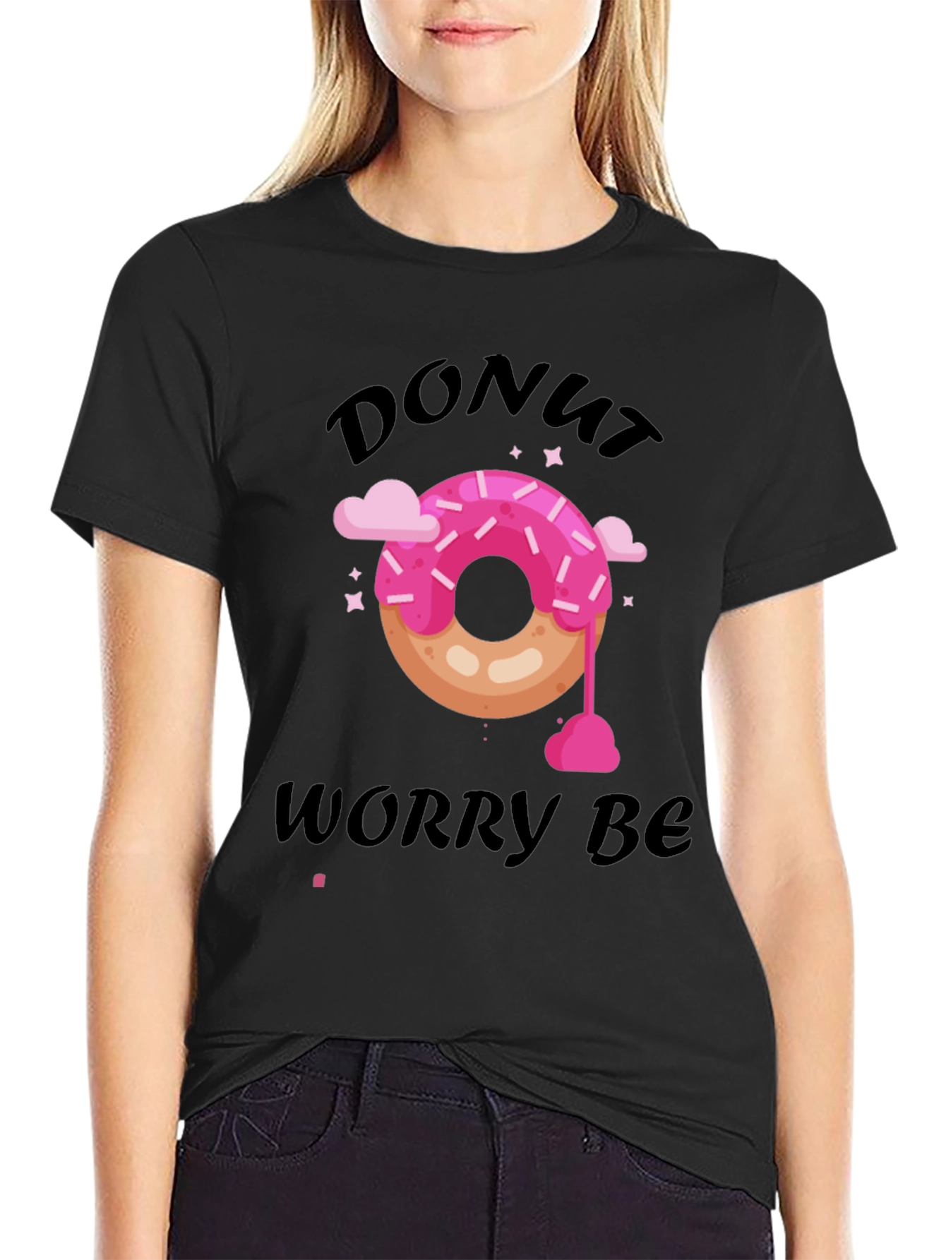 Donut Worry Be Happy Graphic T-Shirt