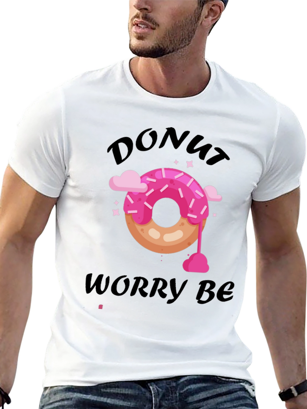 Donut Worry Be Happy Graphic T-Shirt