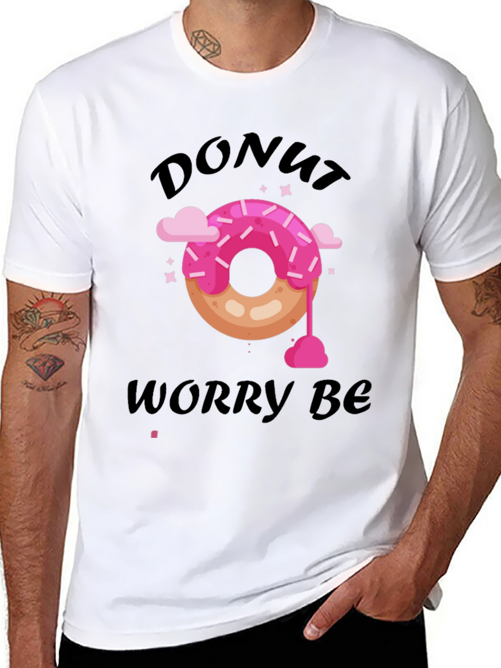Donut Worry Be Happy Graphic T-Shirt
