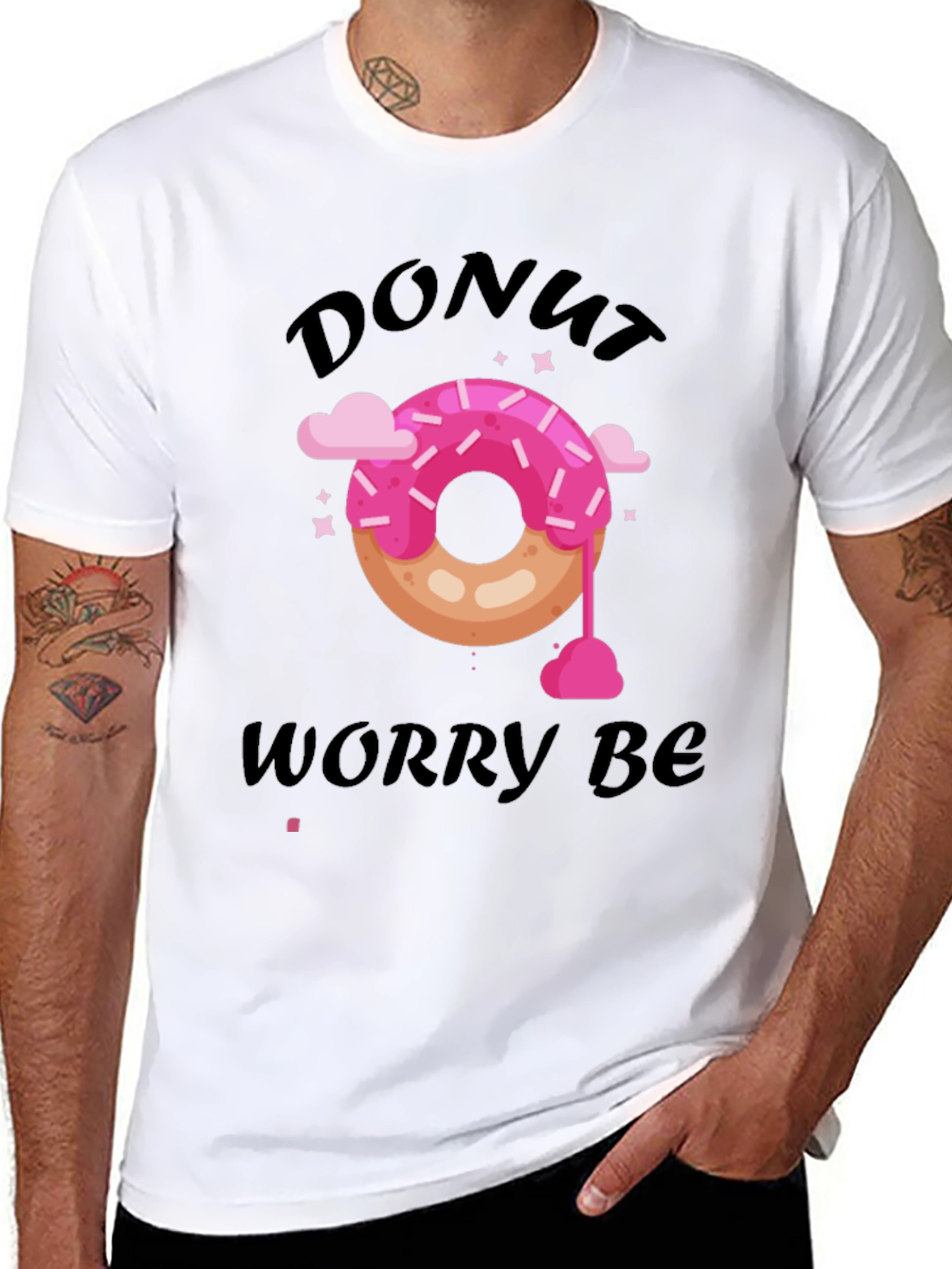 Donut Worry Be Happy Graphic T-Shirt