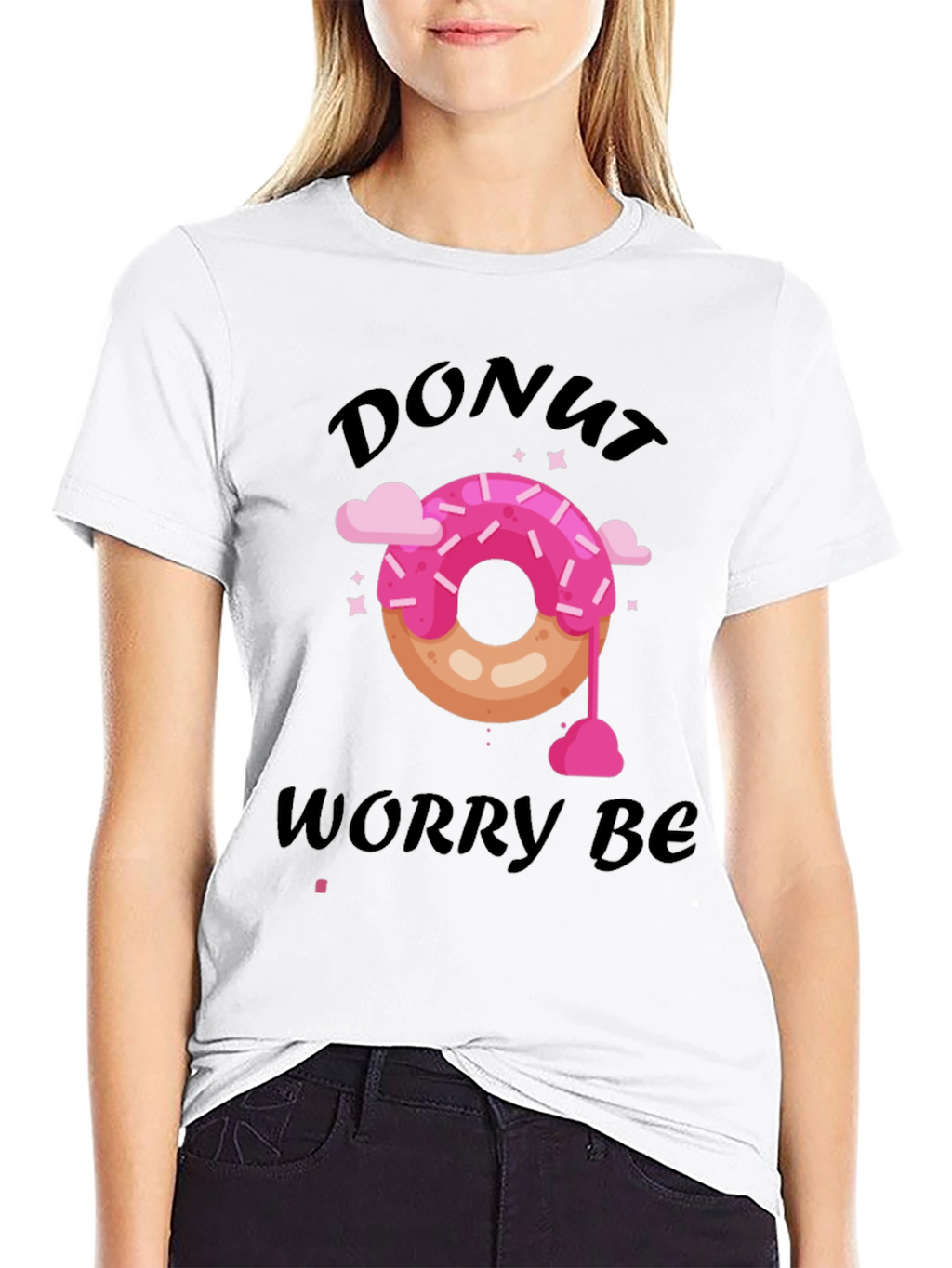 Donut Worry Be Happy Graphic T-Shirt