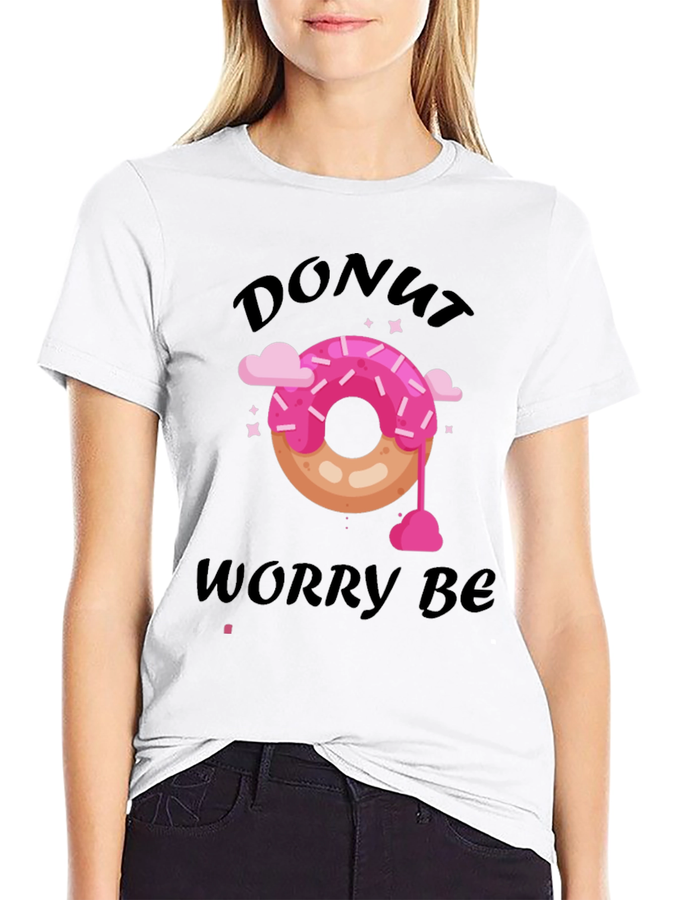 Donut Worry Be Happy Graphic T-Shirt