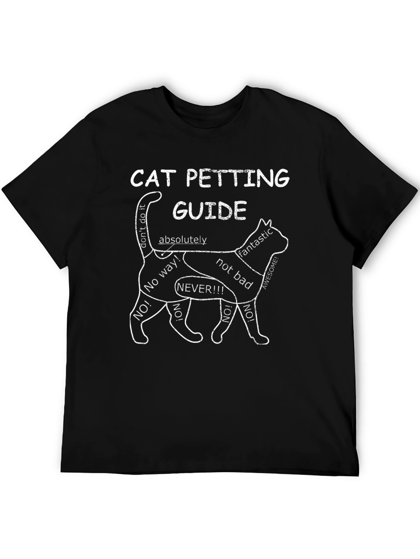 Cat Petting Guide T-Shirt Funny Cat Lover Tee