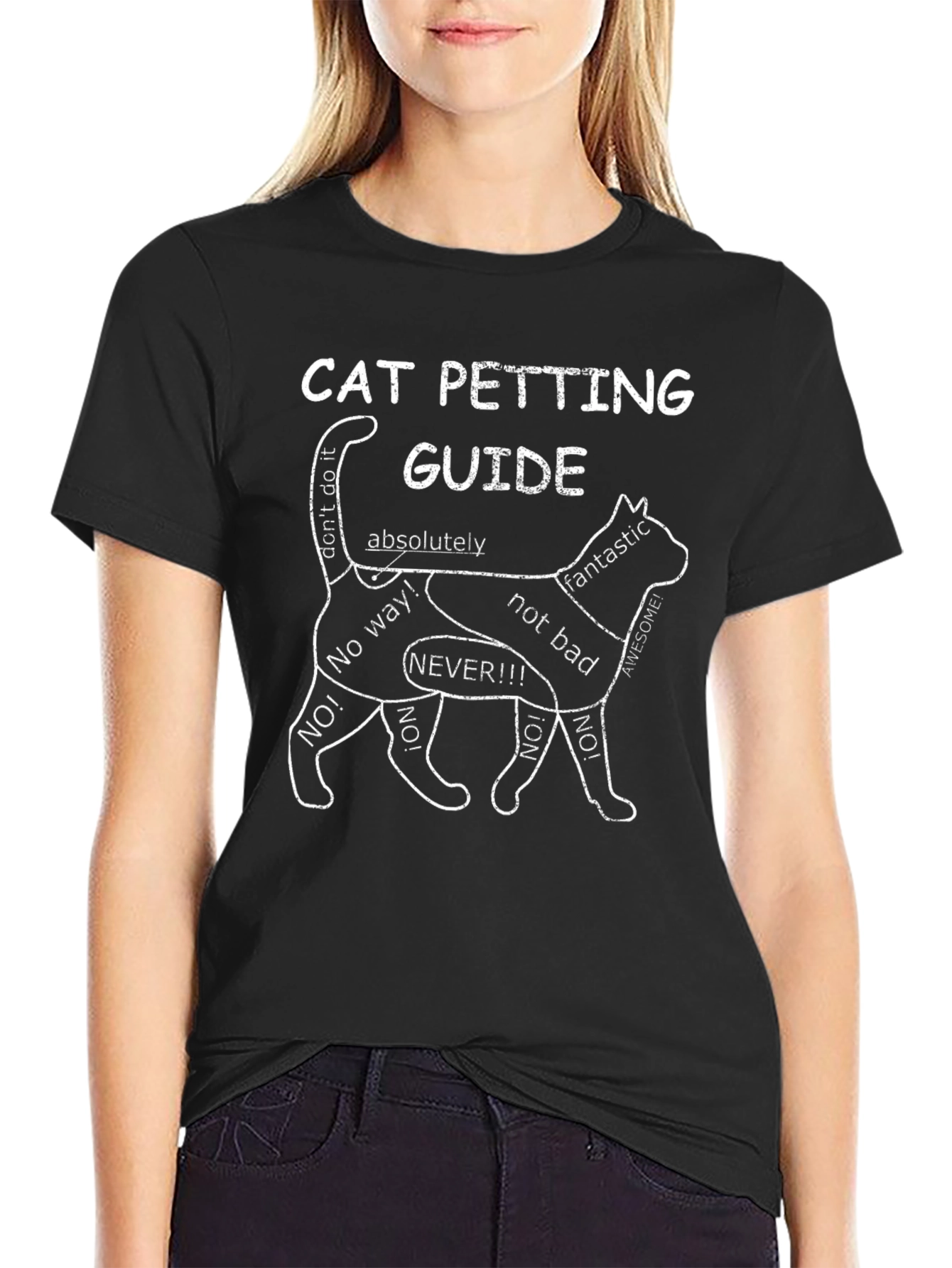Cat Petting Guide T-Shirt Funny Cat Lover Tee