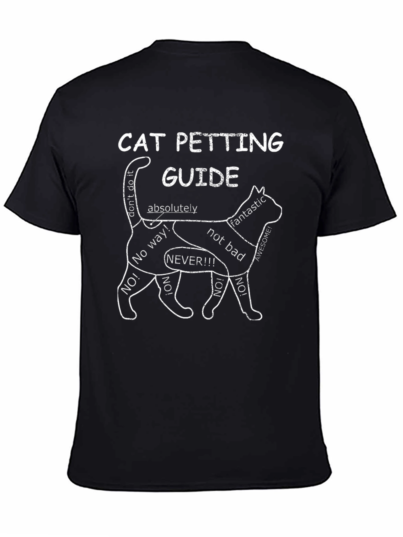 Cat Petting Guide T-Shirt Funny Cat Lover Tee