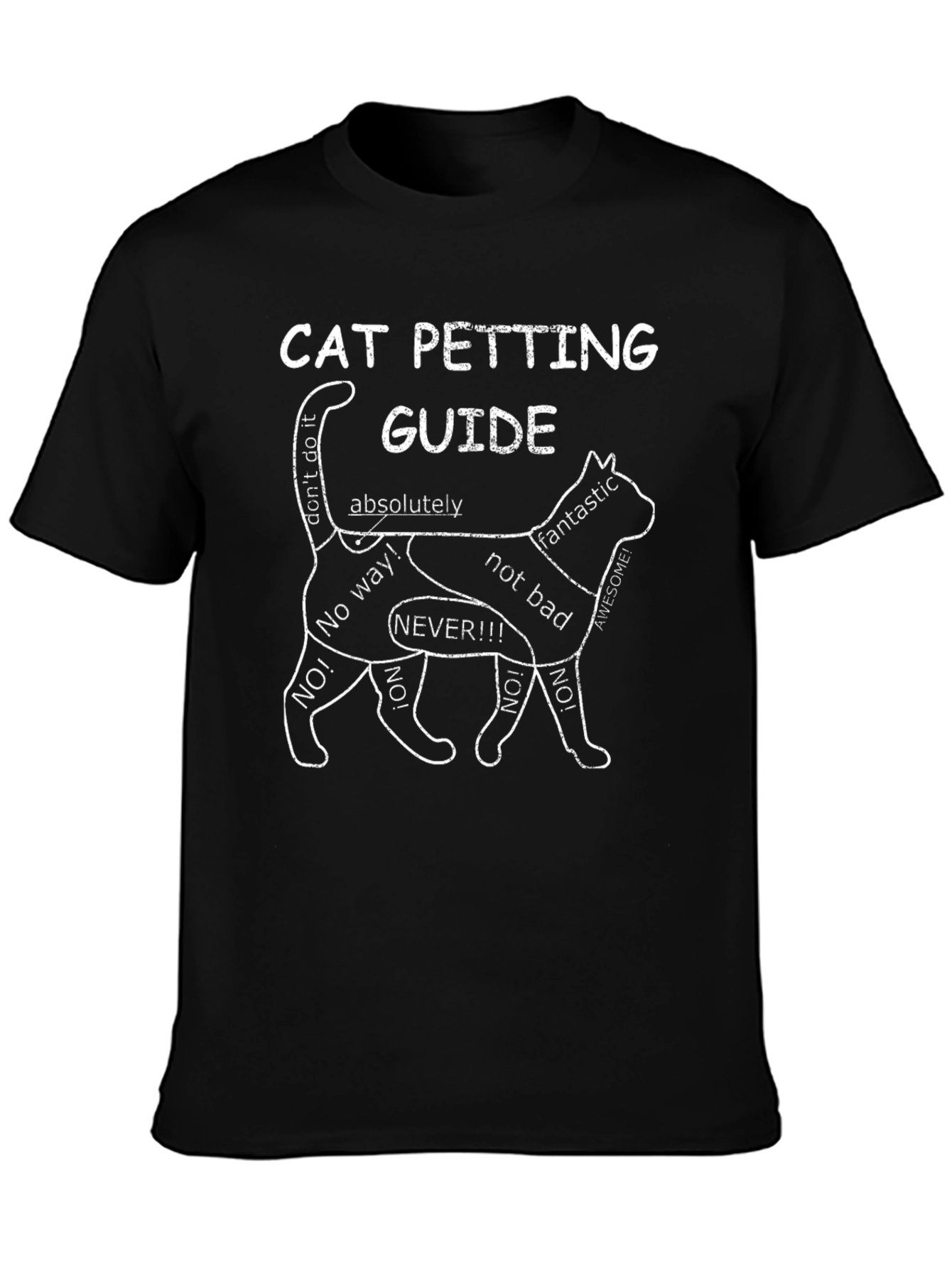 Cat Petting Guide T-Shirt Funny Cat Lover Tee