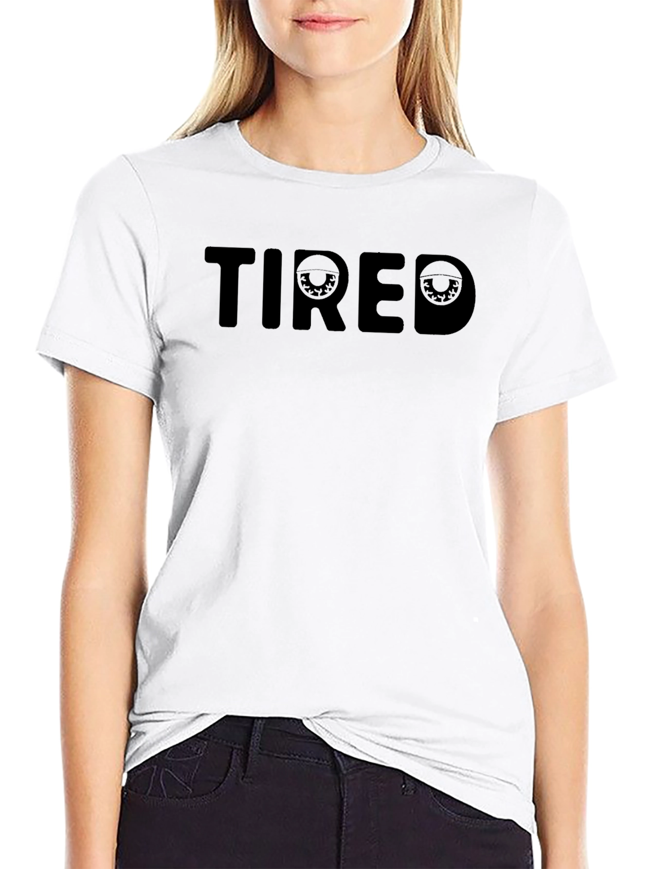 Tired Graphic Tee - Black Cotton Comfort