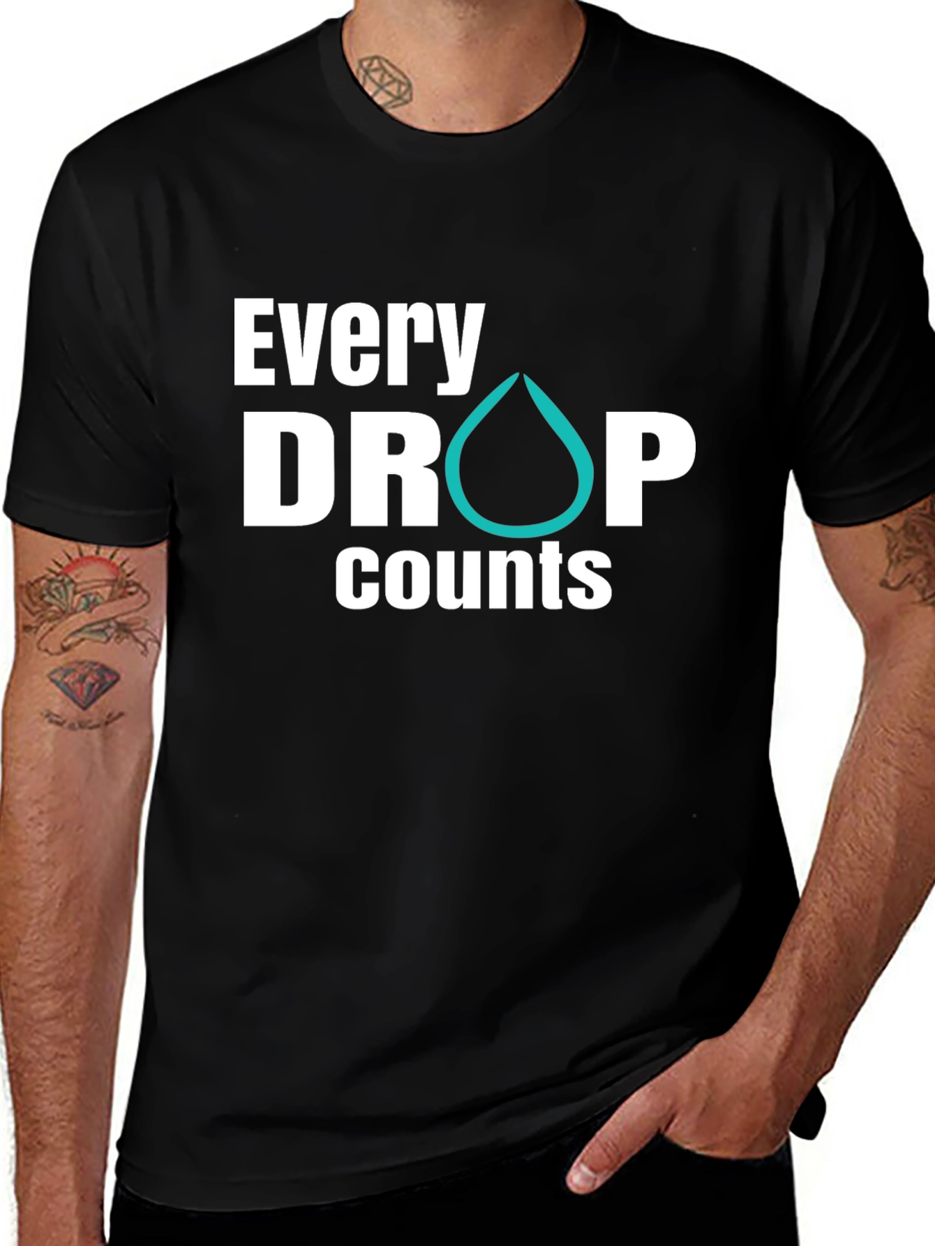 Every Drop Counts Graphic Tee - Black