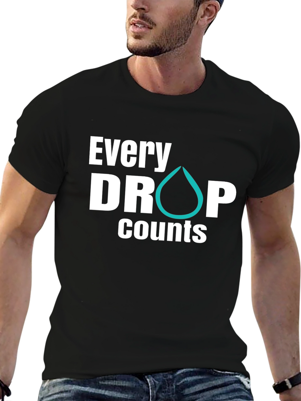Every Drop Counts Graphic Tee - Black