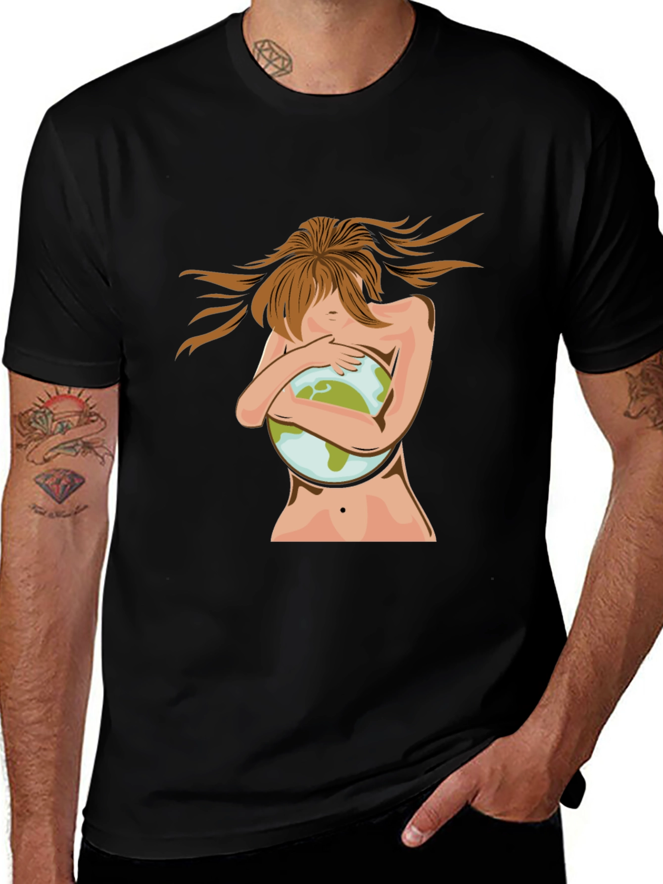 Earth Lover Graphic Tee - Unisex Black T-Shirt