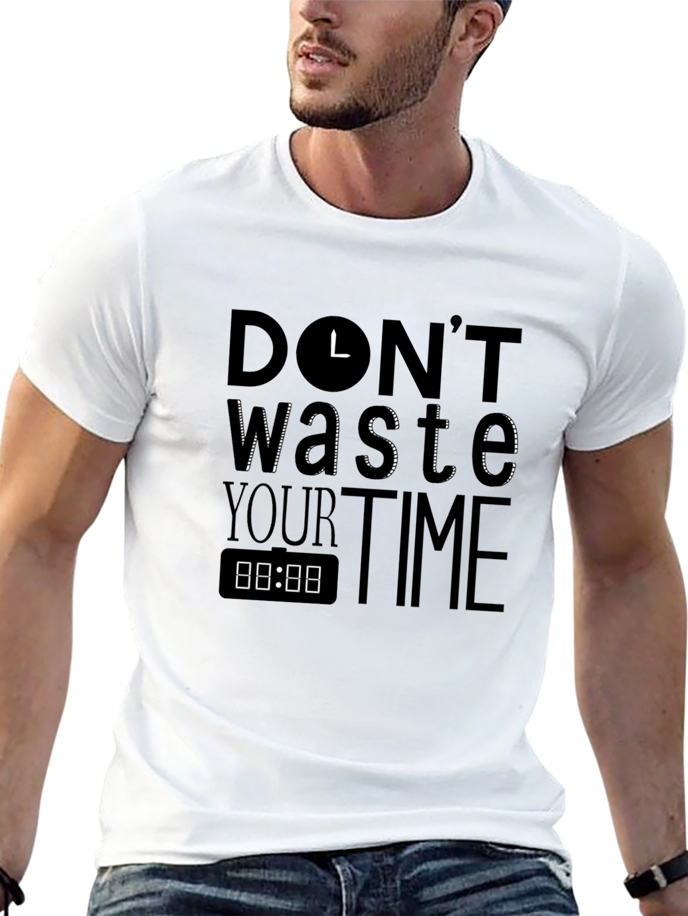 Dont Waste Your Time T-Shirt - Black Graphic Tee
