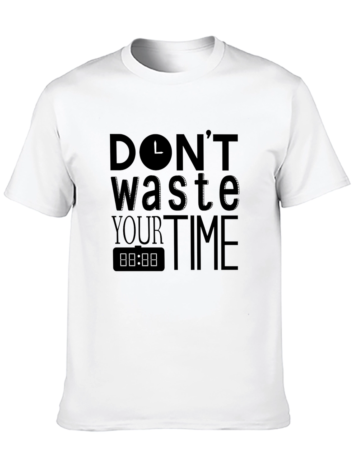 Dont Waste Your Time T-Shirt - Black Graphic Tee