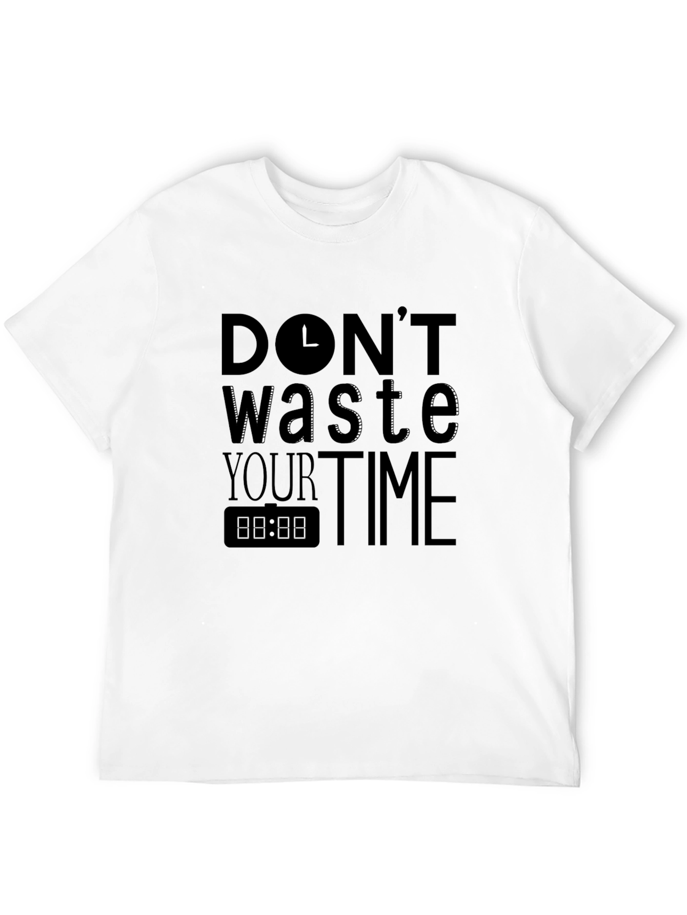 Dont Waste Your Time T-Shirt - Black Graphic Tee