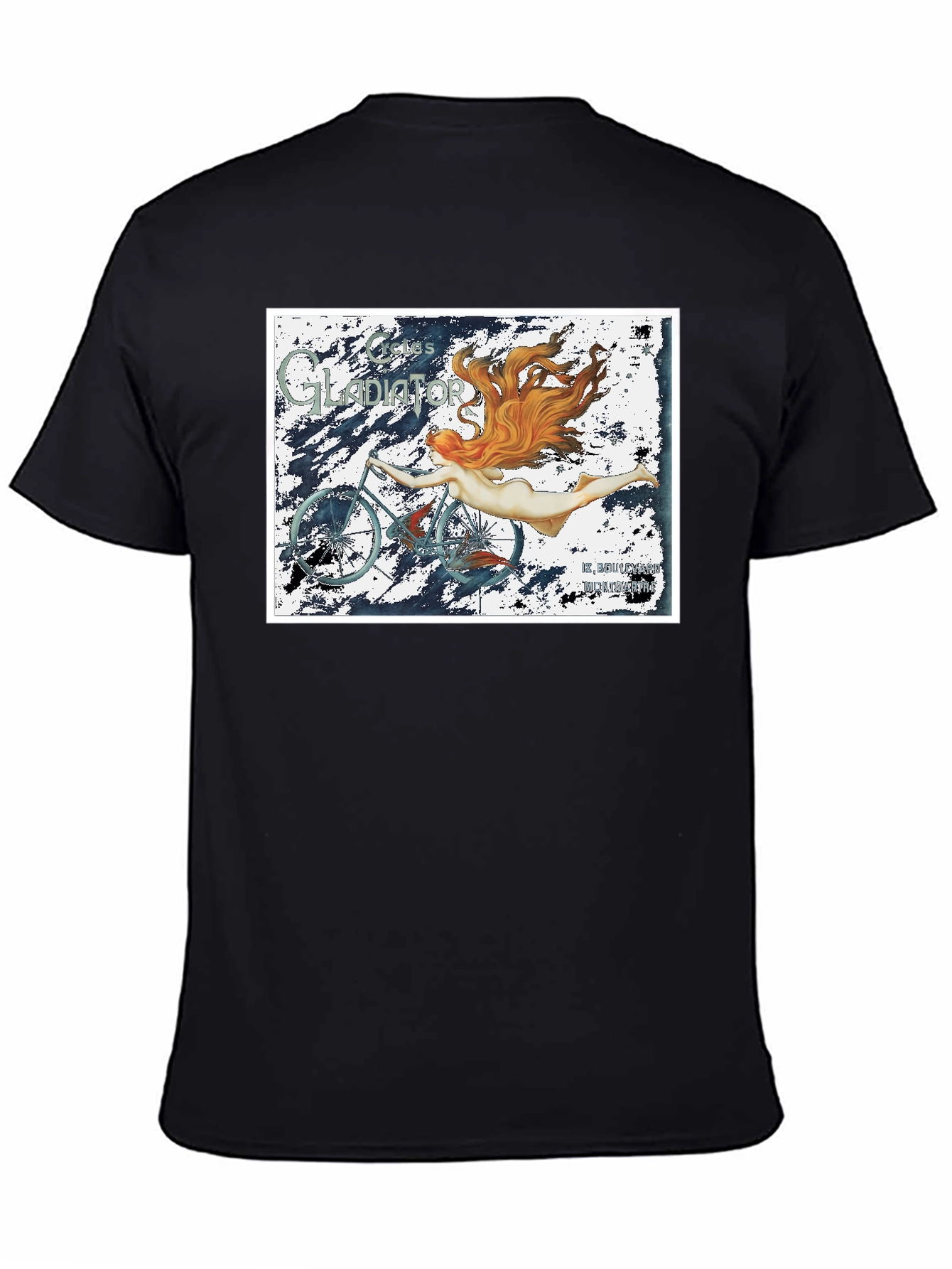 Gladiator Bicycle Graphic Tee - Vintage Style Black T-Shirt
