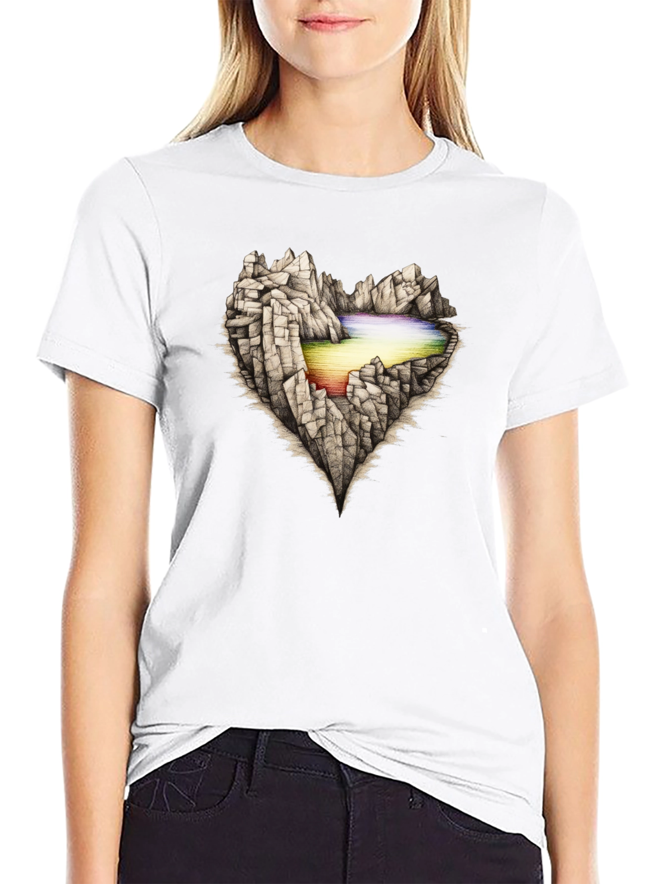 Mountain Heart Graphic Tee - Black