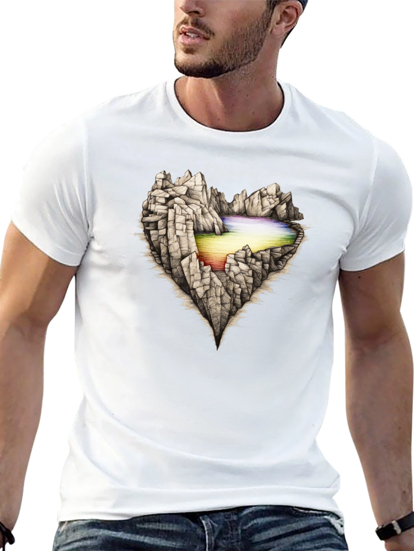 Mountain Heart Graphic Tee - Black