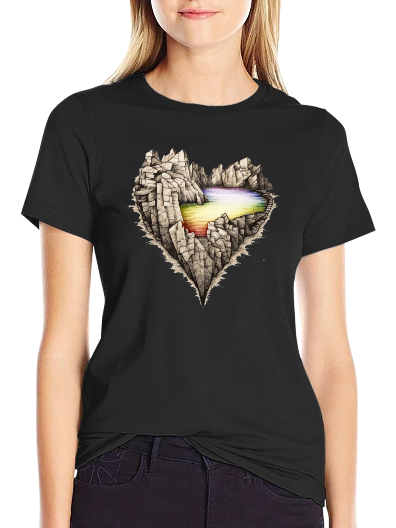 Mountain Heart Graphic Tee - Black