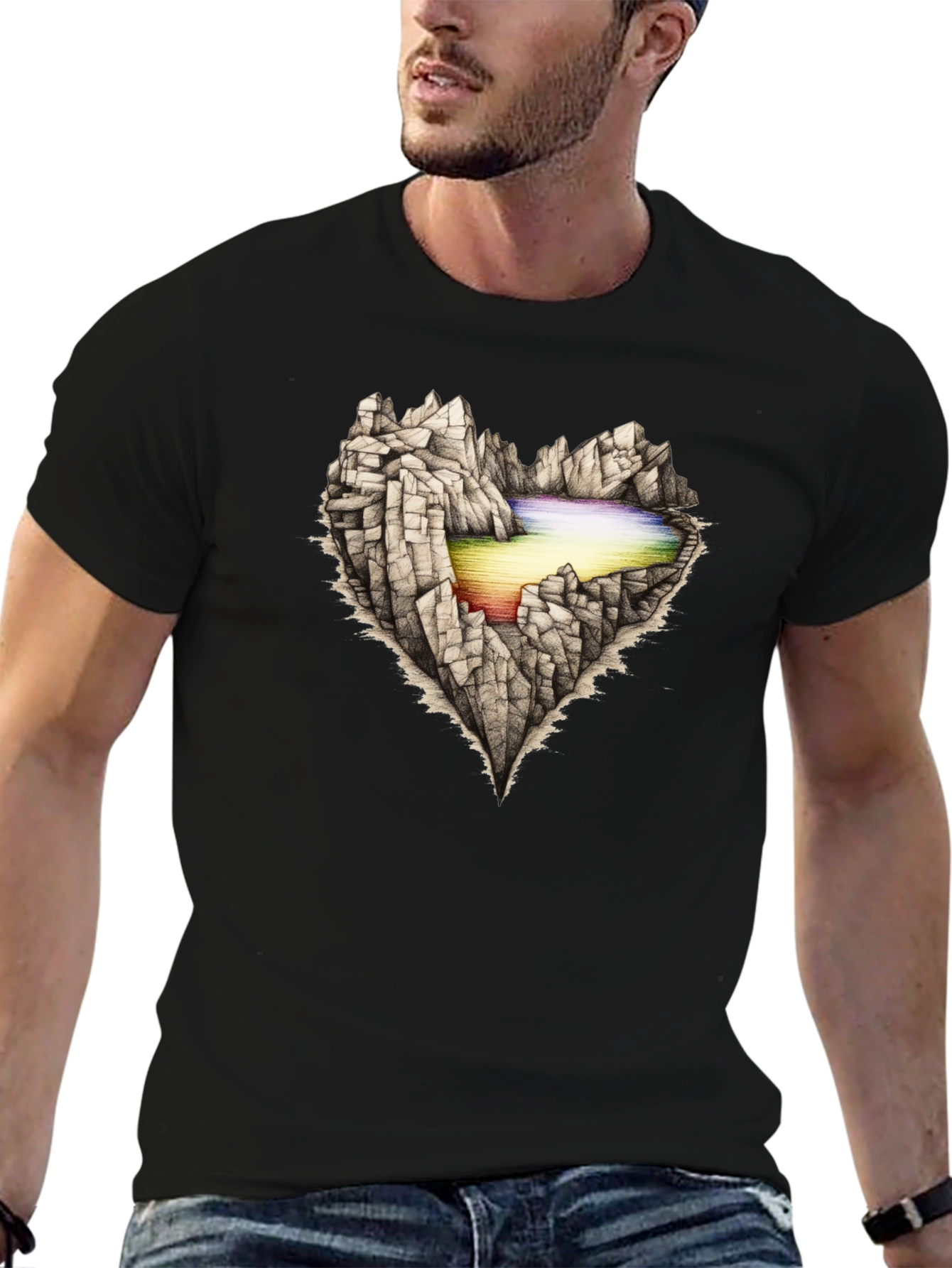 Mountain Heart Graphic Tee - Black