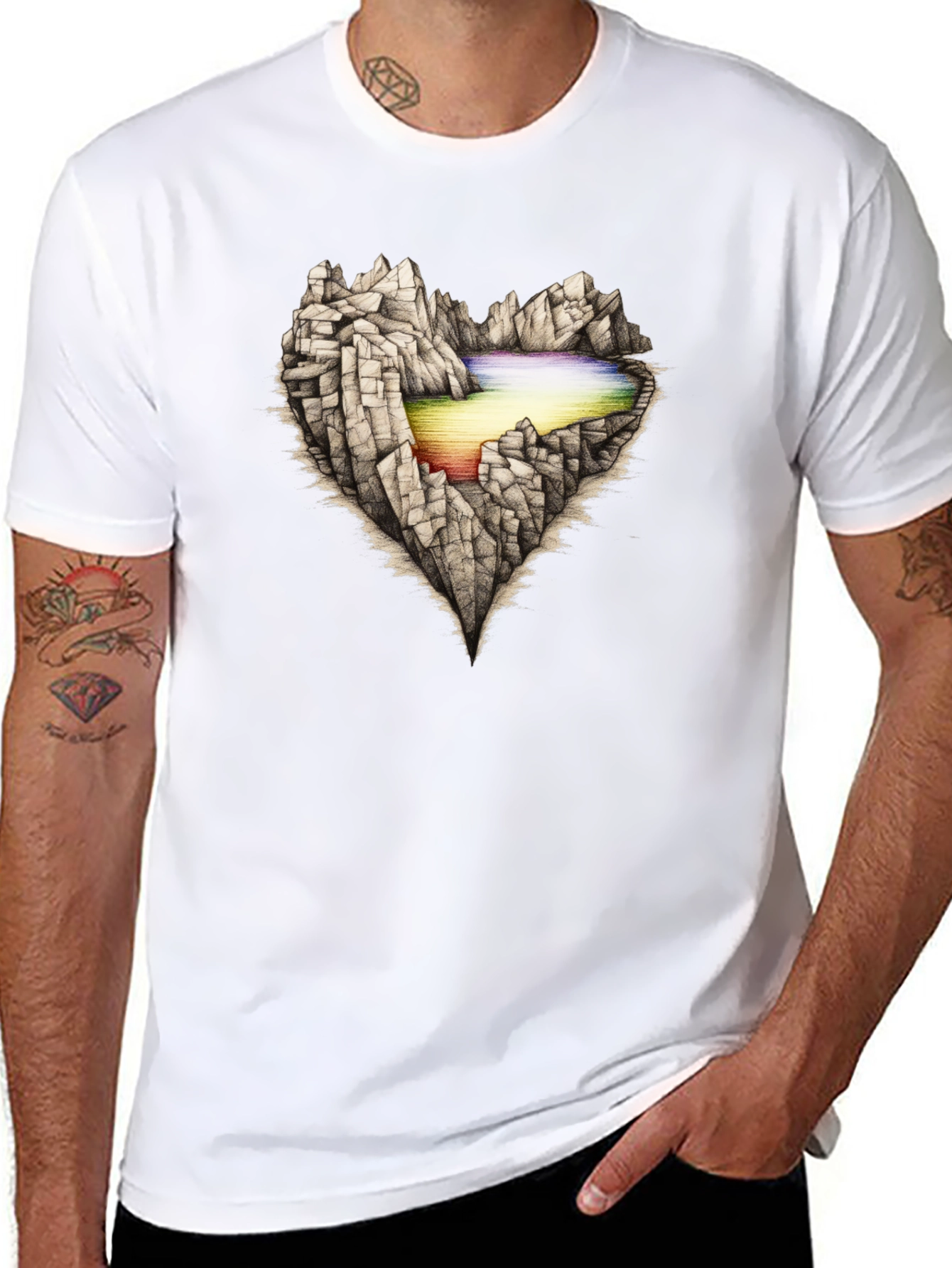 Mountain Heart Graphic Tee - Black